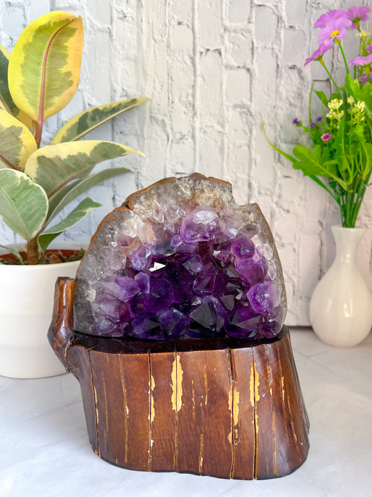 Raw Amethyst on Custom Stand - Crystal Love Treasures