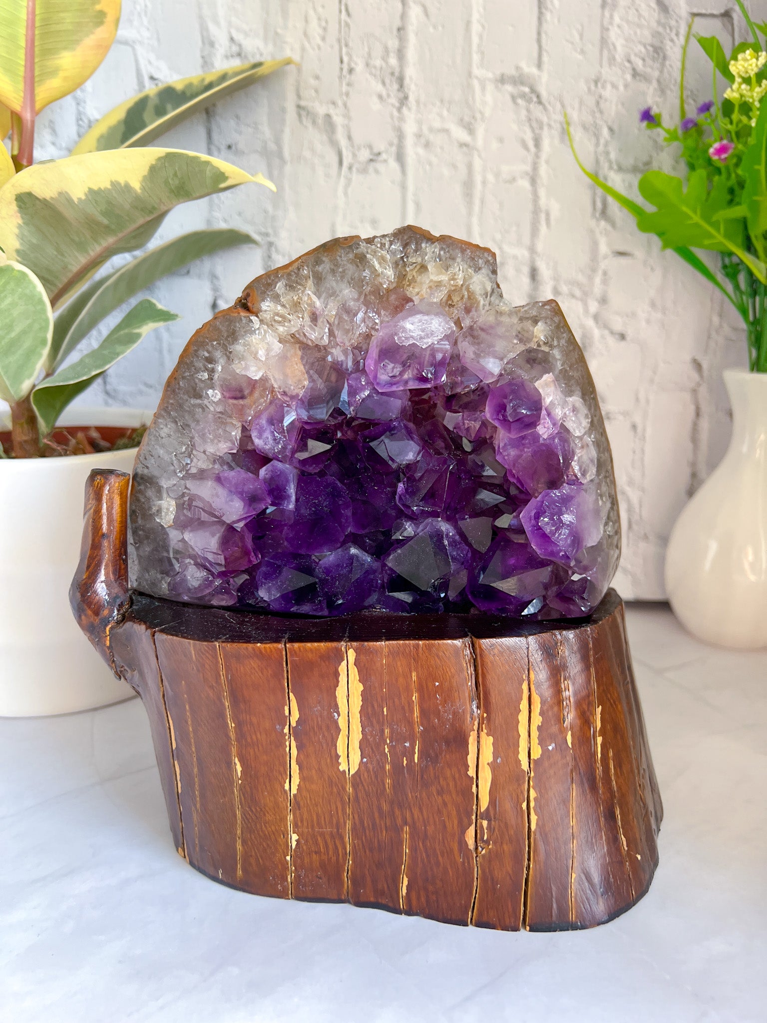 Raw Amethyst on Custom Stand - Crystal Love Treasures