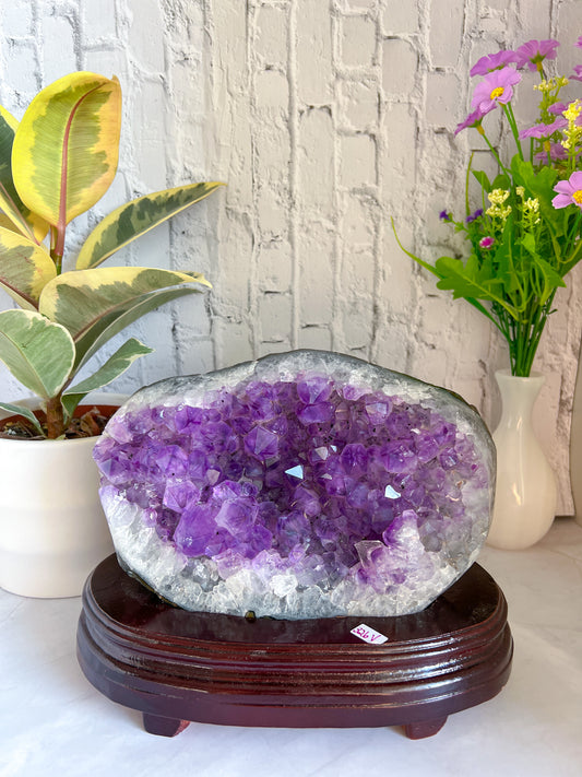 Raw Amethyst on Custom Stand - Crystal Love Treasures