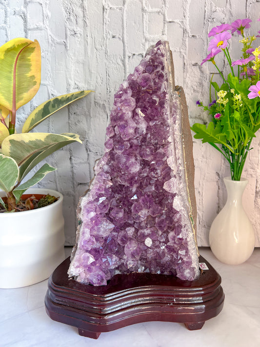 Raw Amethyst with Custom Stand - Crystal Love Treasures