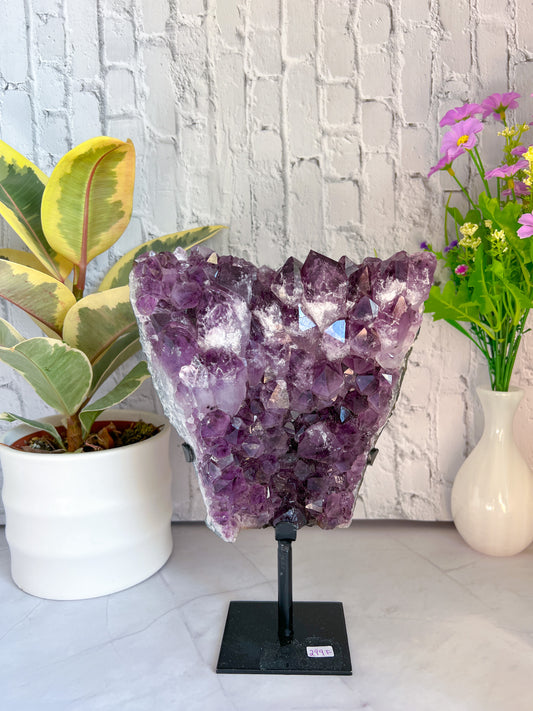 Raw Amethyst with Custom Stand - Crystal Love Treasures