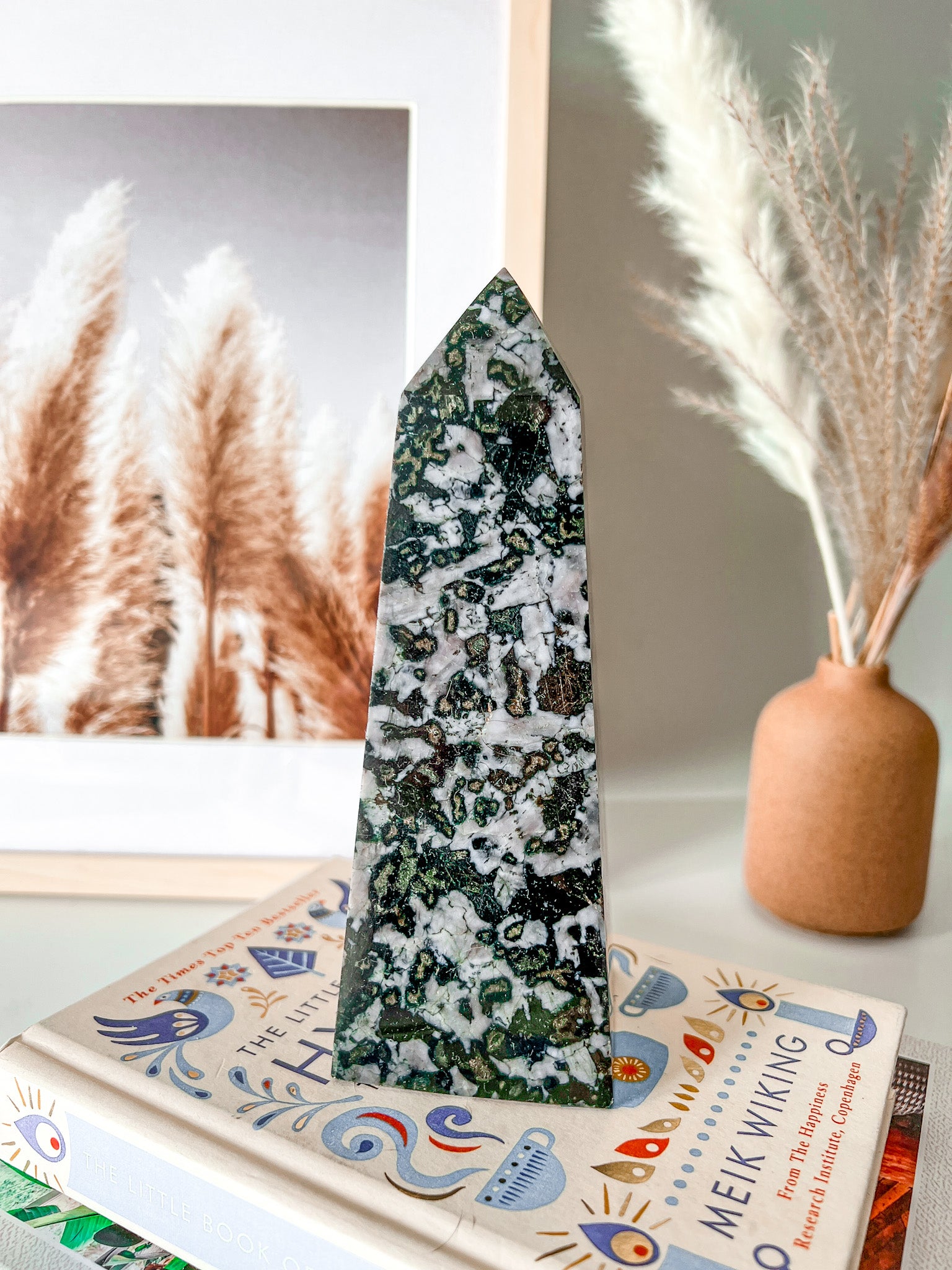 Indigo Gabbro Tower ; Mystic Merlinite Tower - Crystal Love Treasures