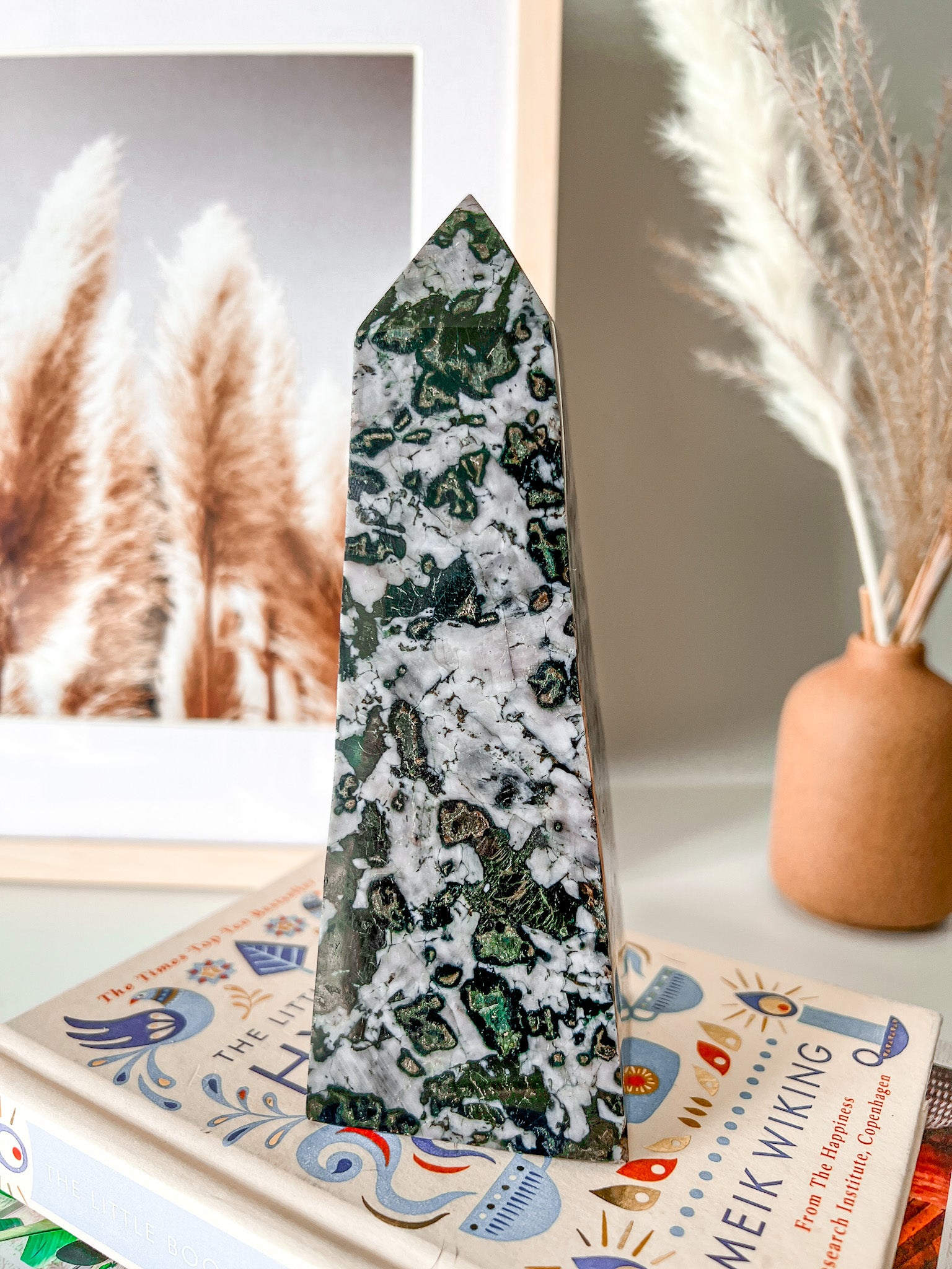 Indigo Gabbro Tower ; Mystic Merlinite Tower - Crystal Love Treasures