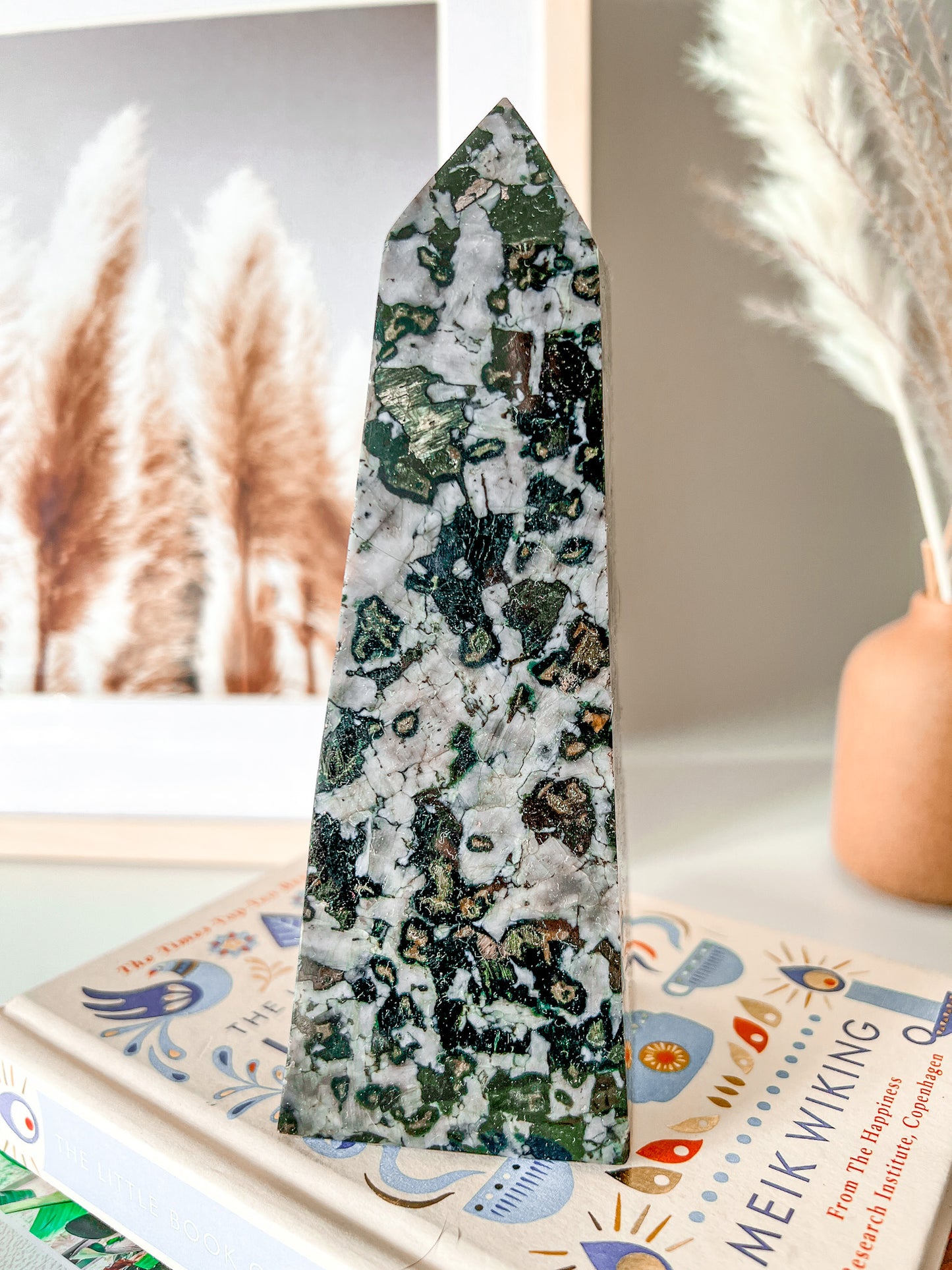 Indigo Gabbro Tower ; Mystic Merlinite Tower - Crystal Love Treasures