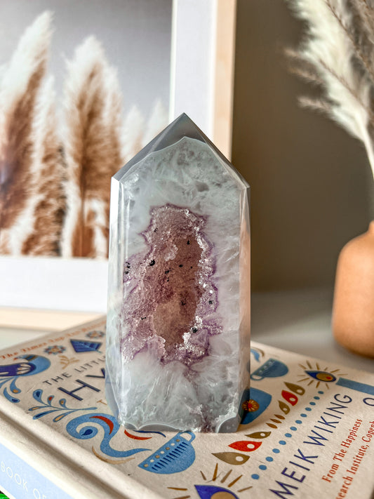 Druzy Amethyst Agate Tower - Crystal Love Treasures