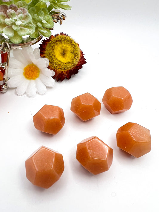 Orange Aventurine Pentagon Dice - Crystal Love Treasures