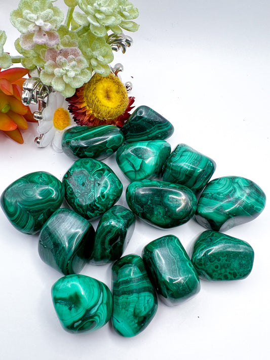 Malachite Tumbles - Crystal Love Treasures