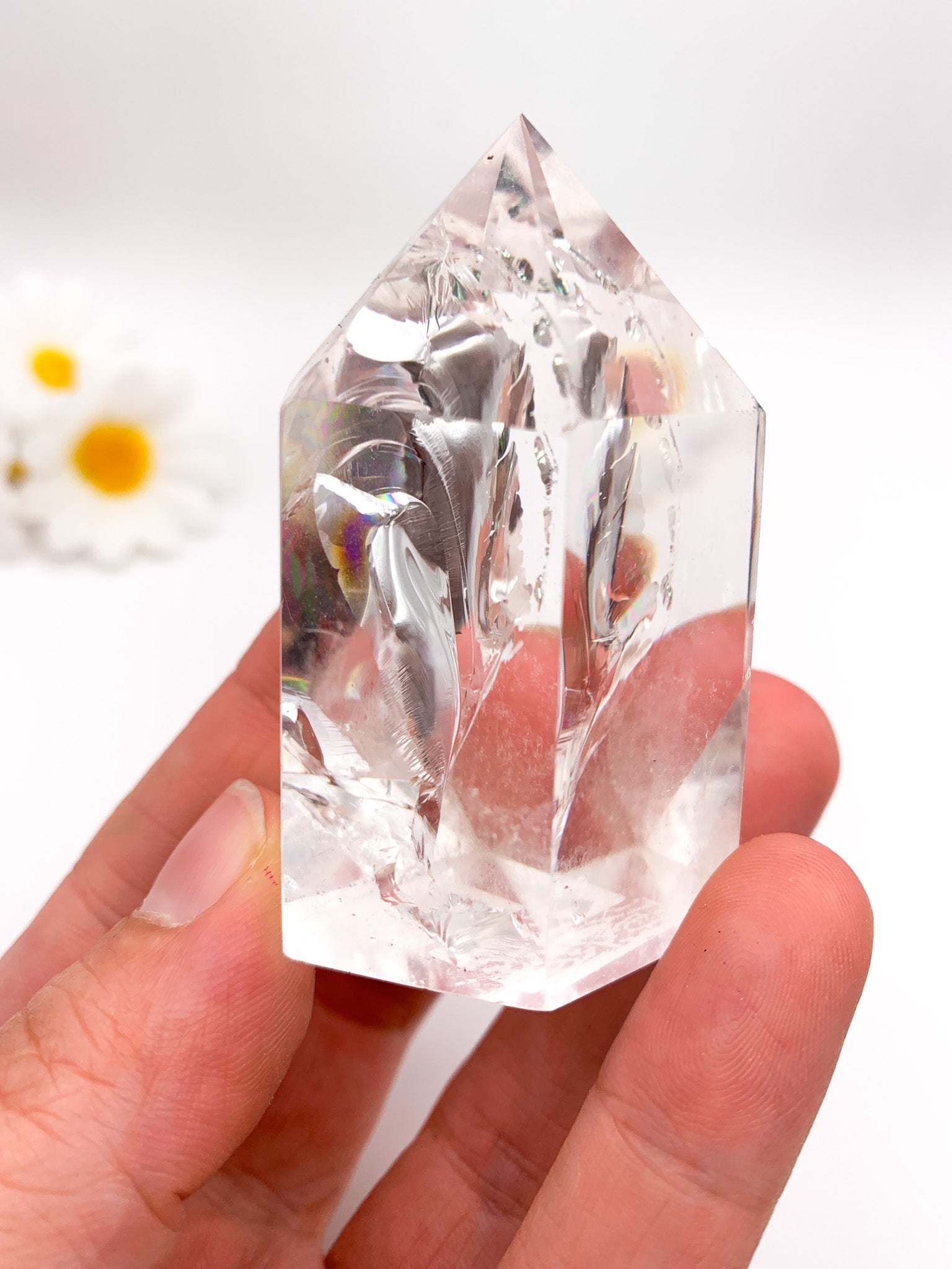 Clear Quartz Tower (super clear with rainbows - High Quality) - Crystal Love Treasures