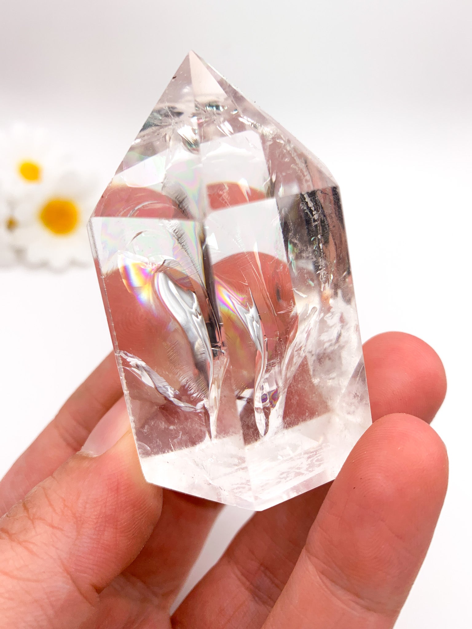 Clear Quartz Tower (super clear with rainbows - High Quality) - Crystal Love Treasures