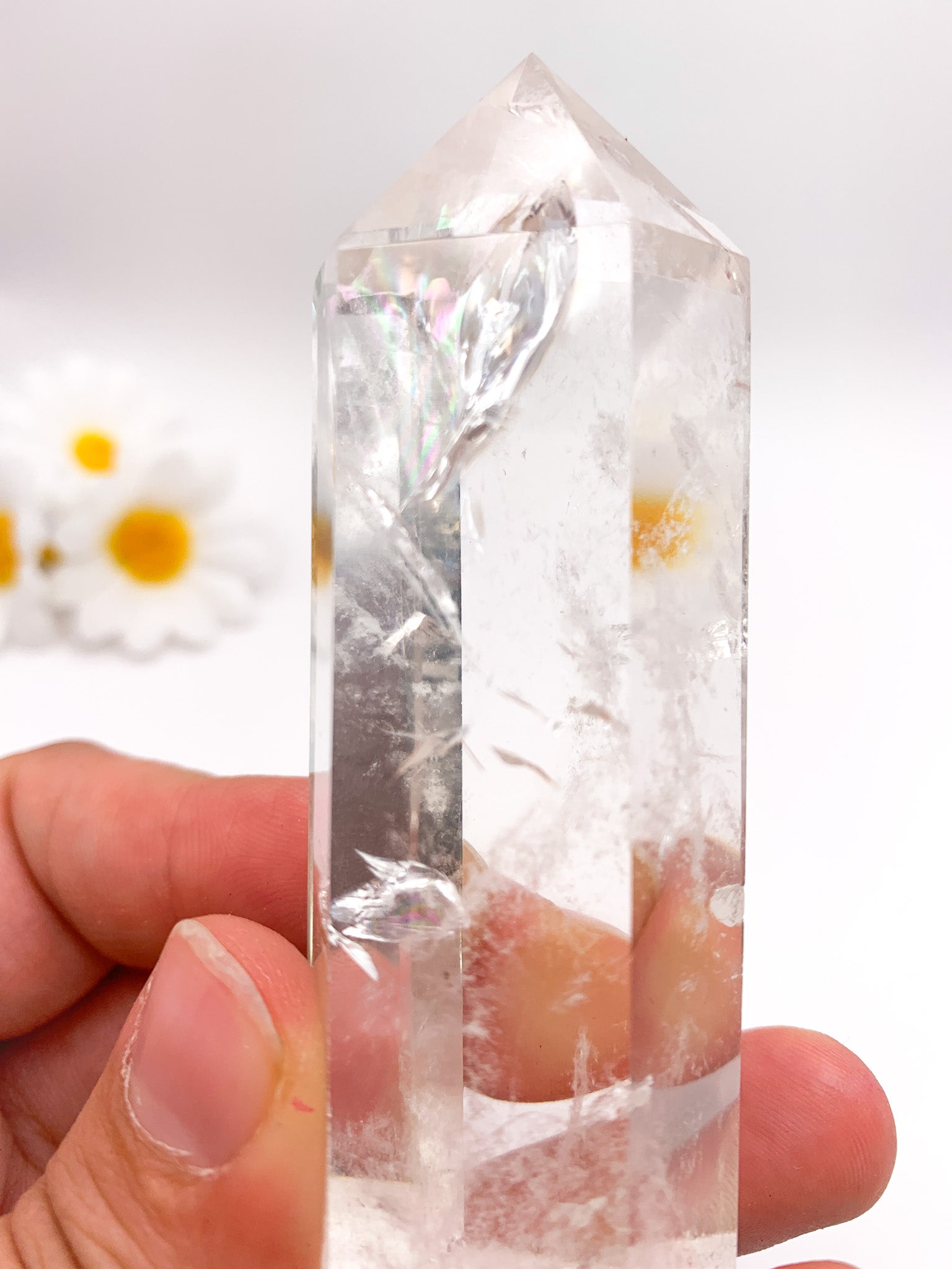 Clear Quartz Tower (super clear with rainbows - High Quality) - Crystal Love Treasures