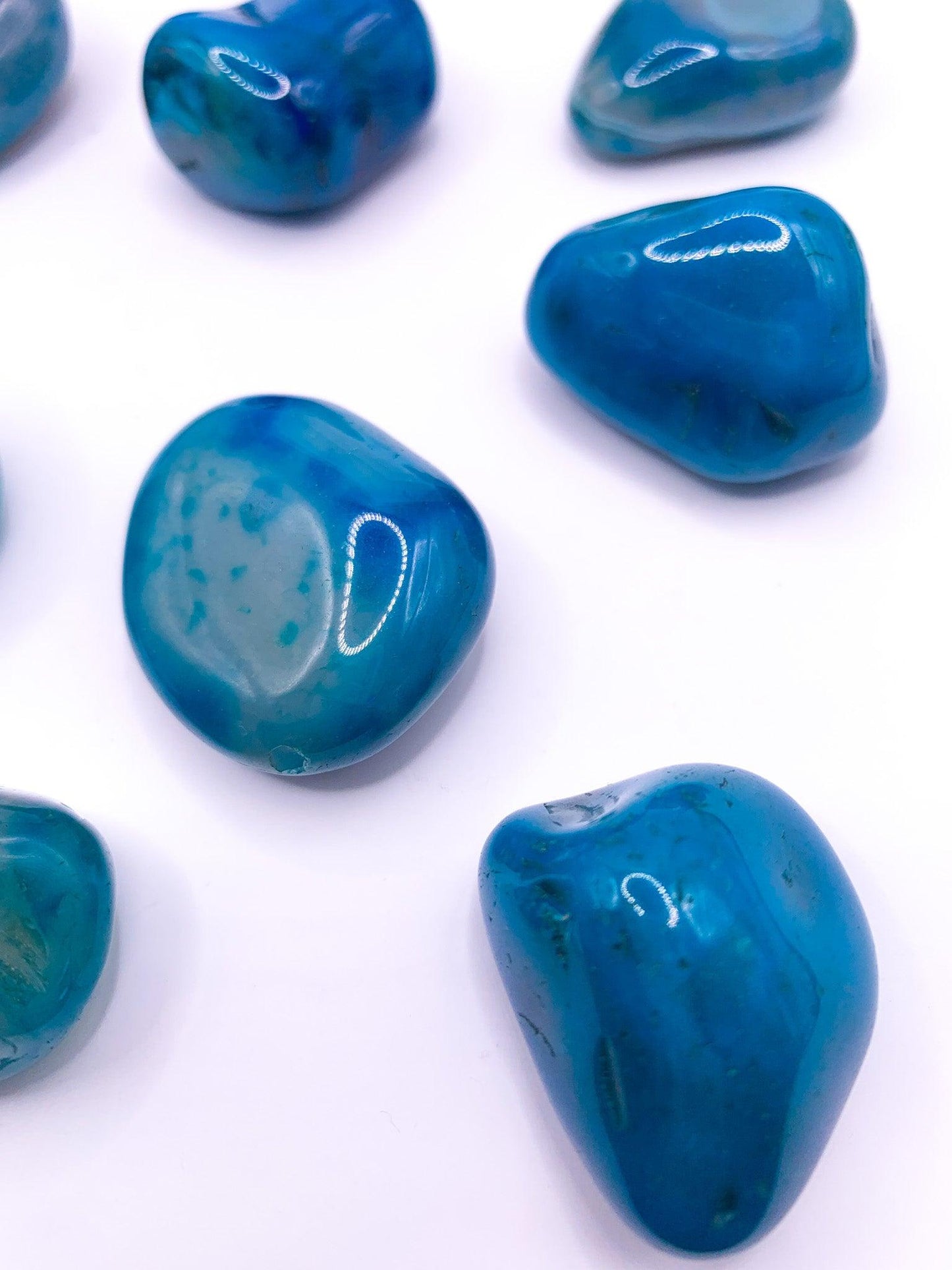 Teal Banded Agate Tumbles - Crystal Love Treasures