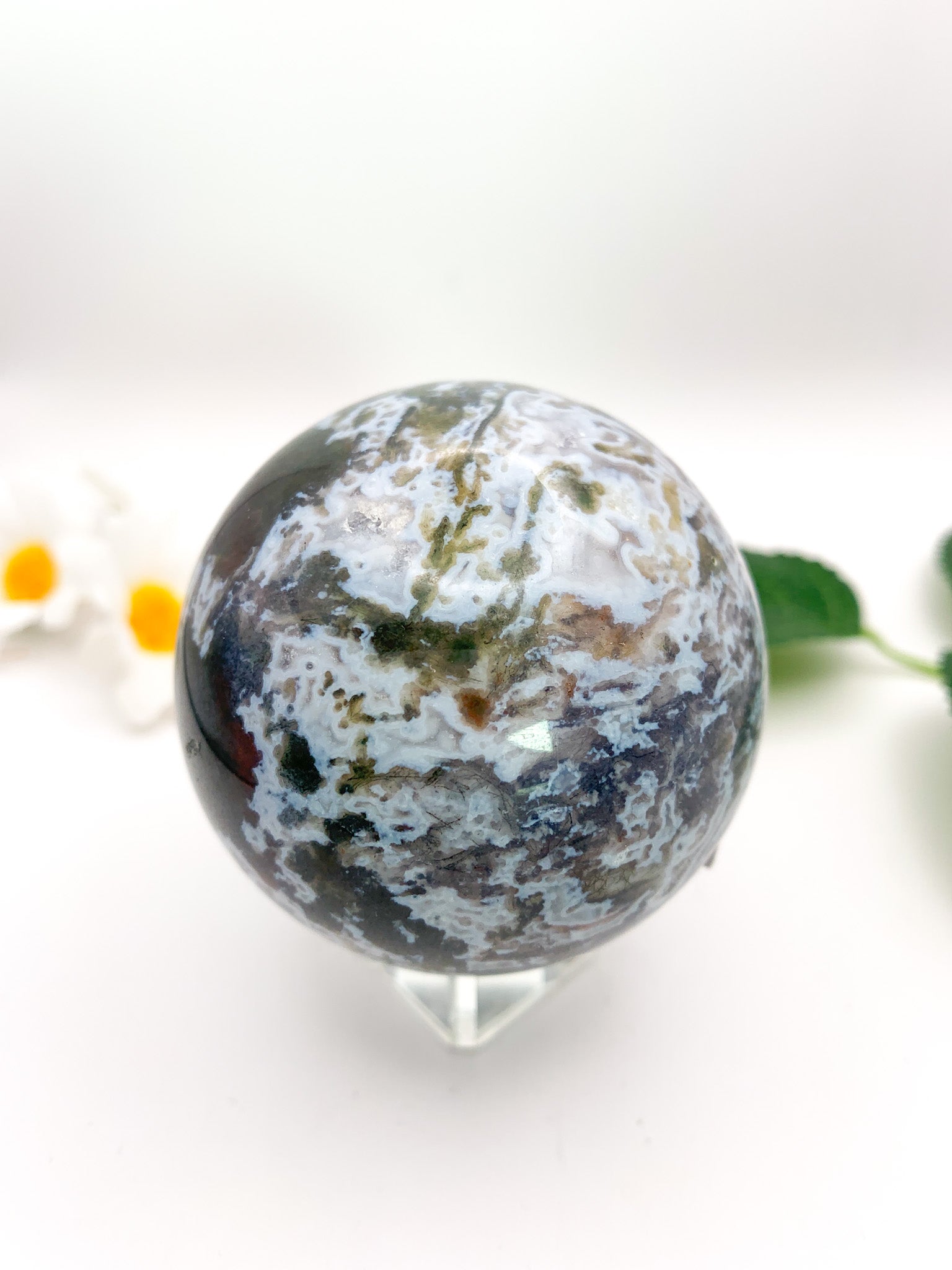 Moss Agate Sphere - Crystal Love Treasures