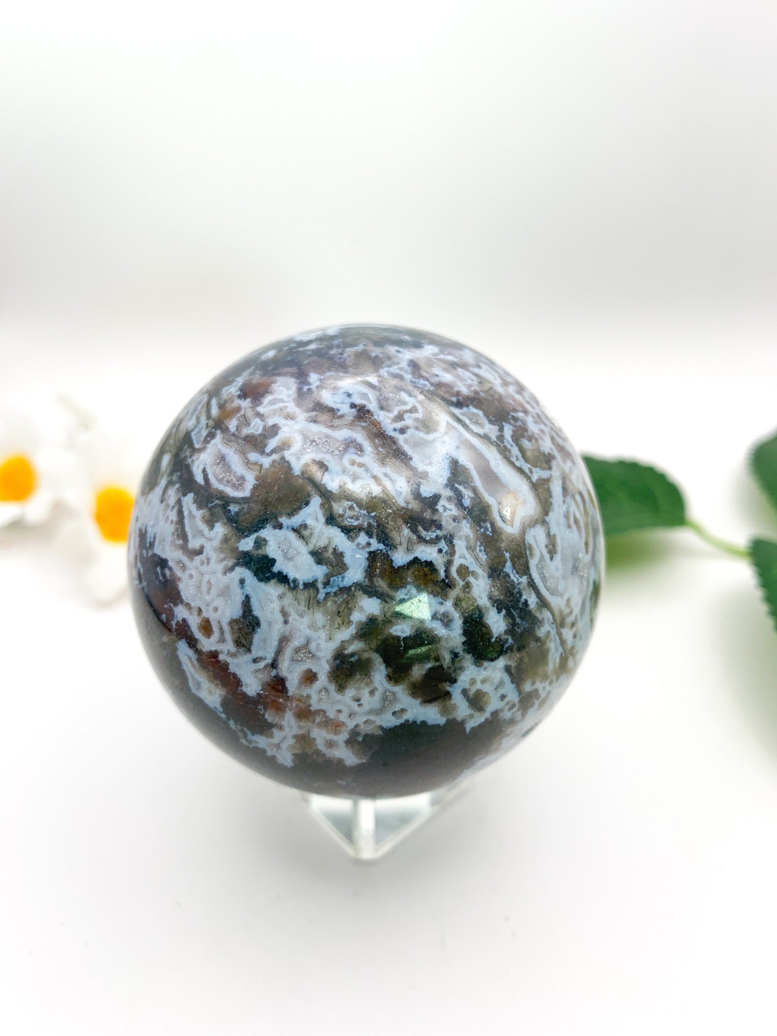 Moss Agate Sphere - Crystal Love Treasures