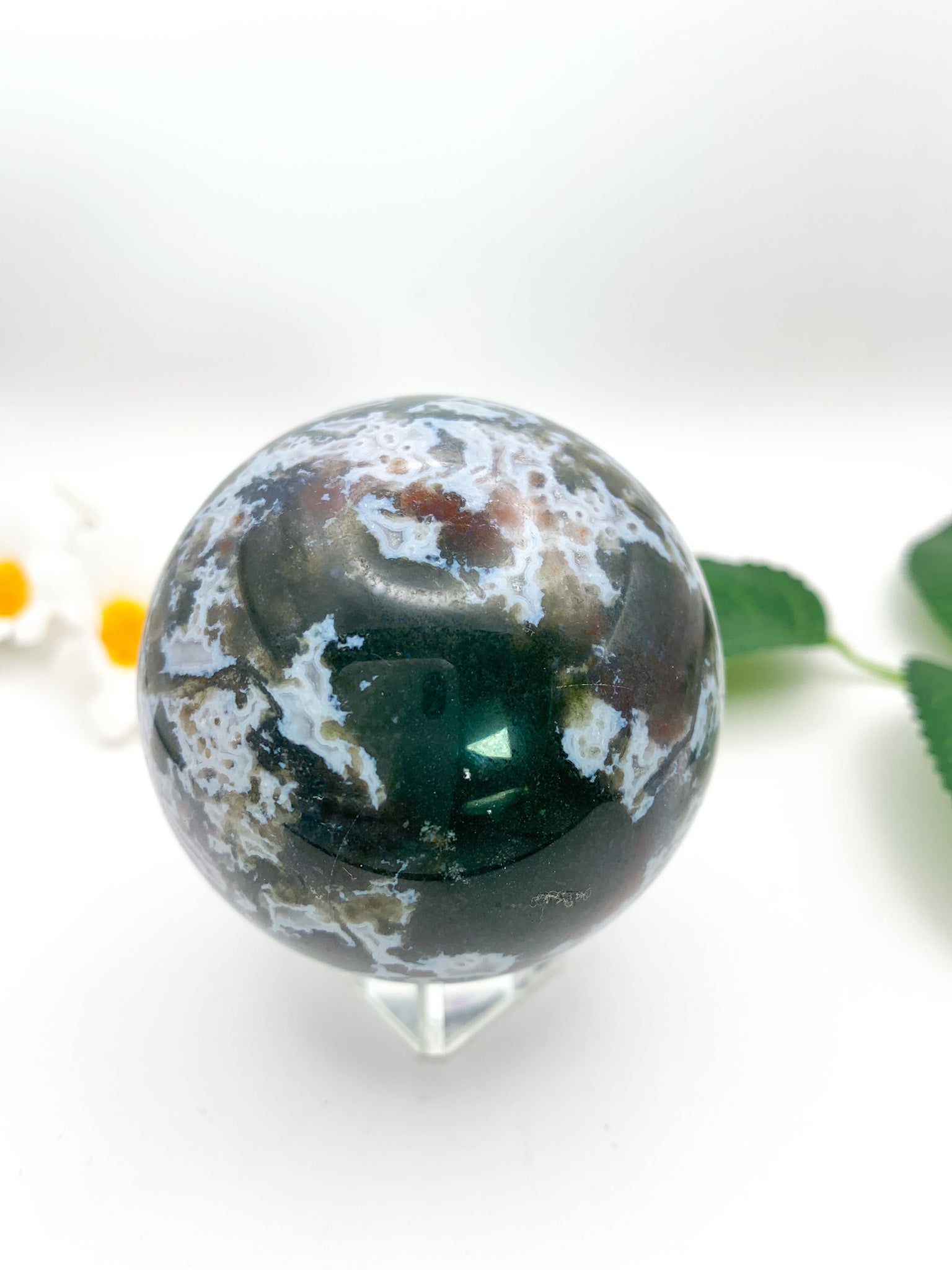 Moss Agate Sphere - Crystal Love Treasures