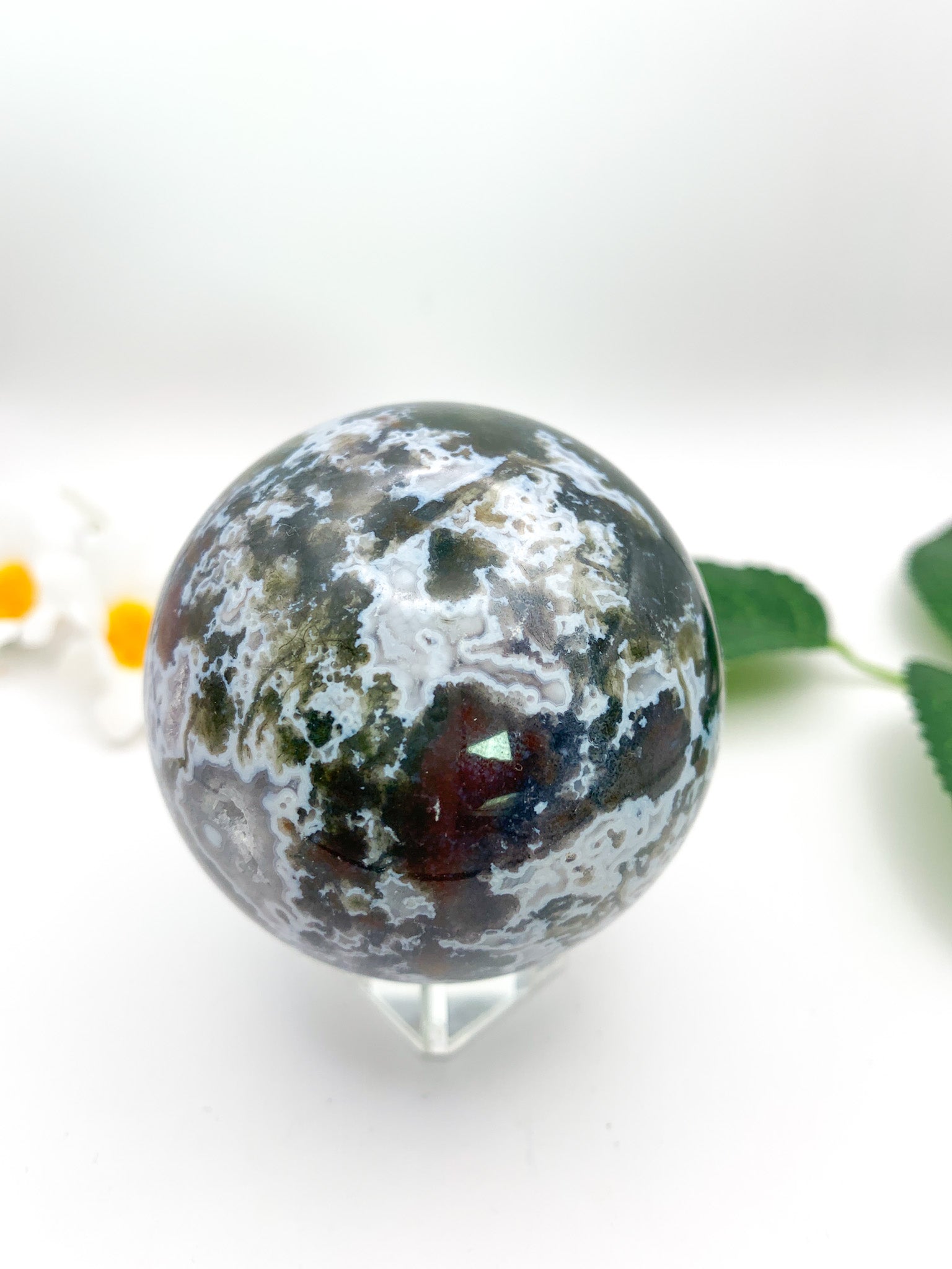 Moss Agate Sphere - Crystal Love Treasures