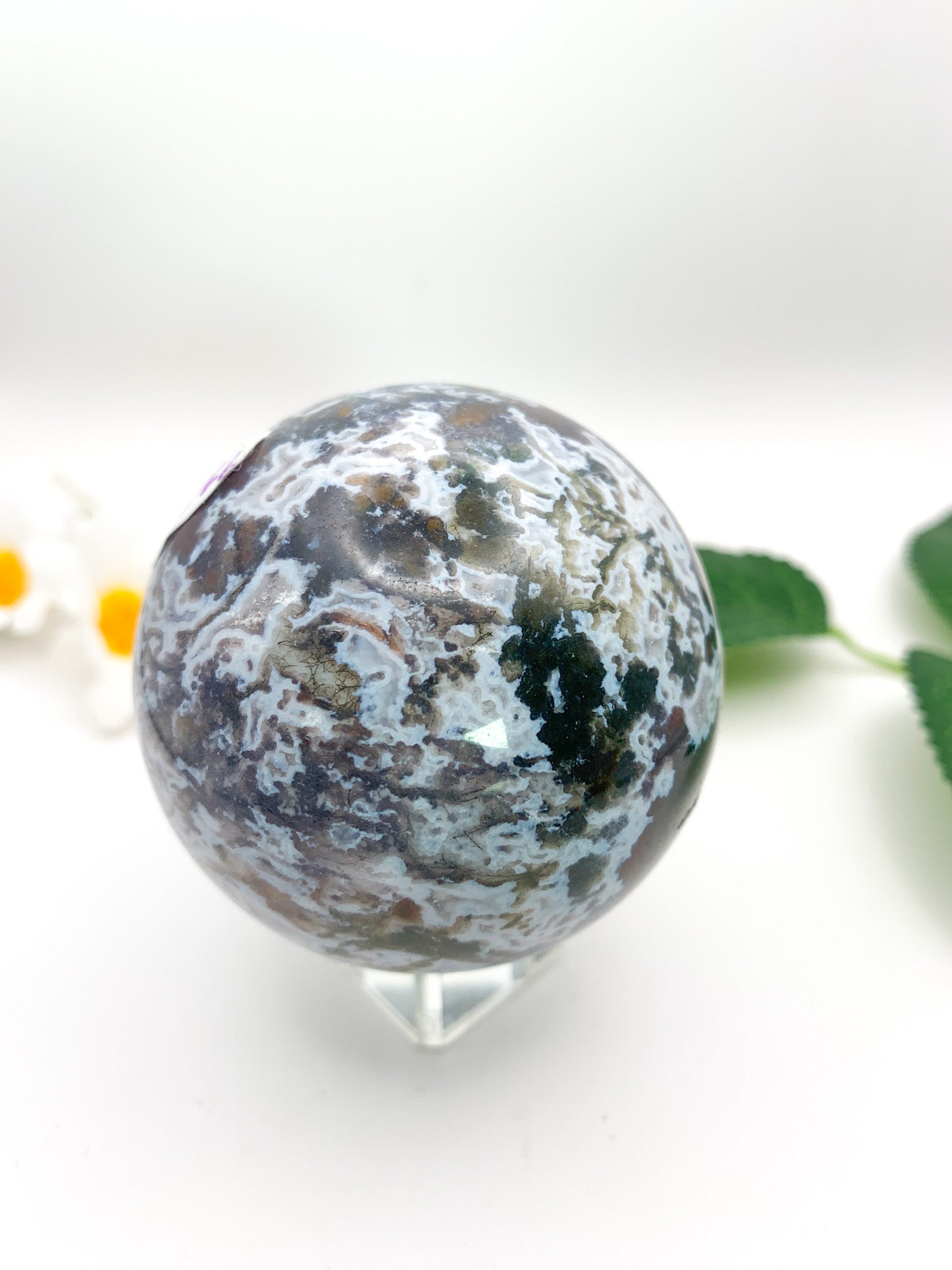 Moss Agate Sphere - Crystal Love Treasures