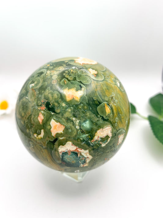 Rainforest Jasper Sphere - Crystal Love Treasures