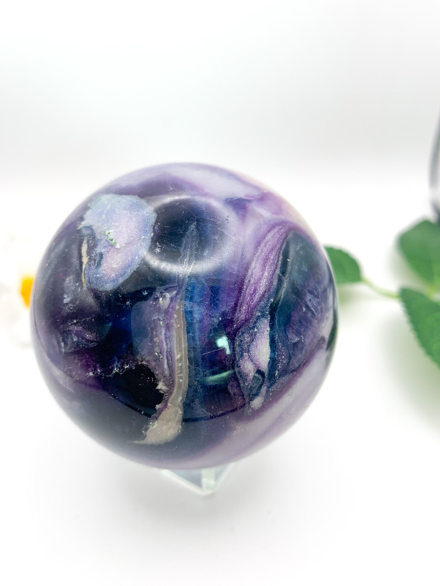 Silky Fluorite Sphere (Opalized) - Crystal Love Treasures