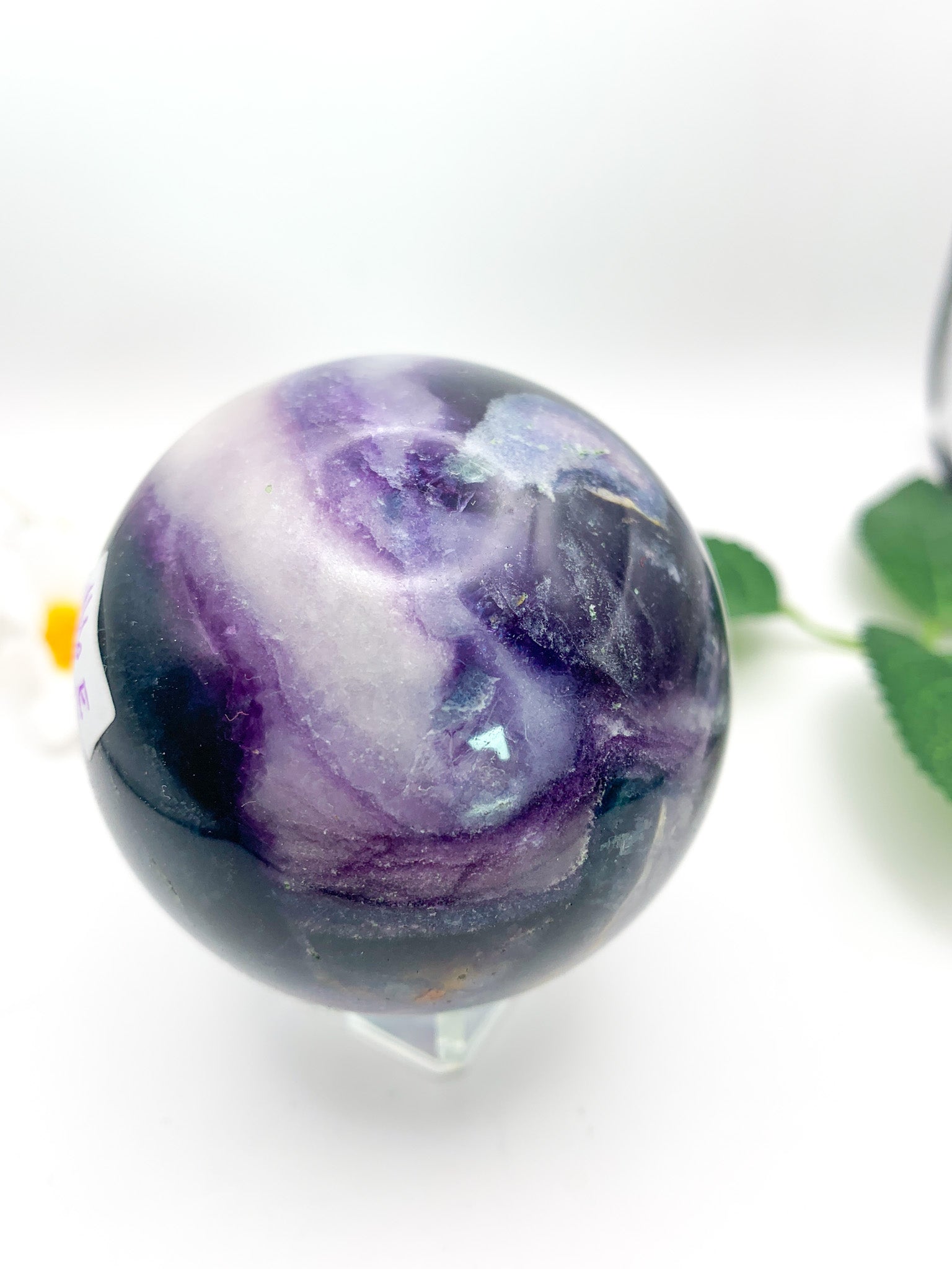 Silky Fluorite Sphere (Opalized) - Crystal Love Treasures