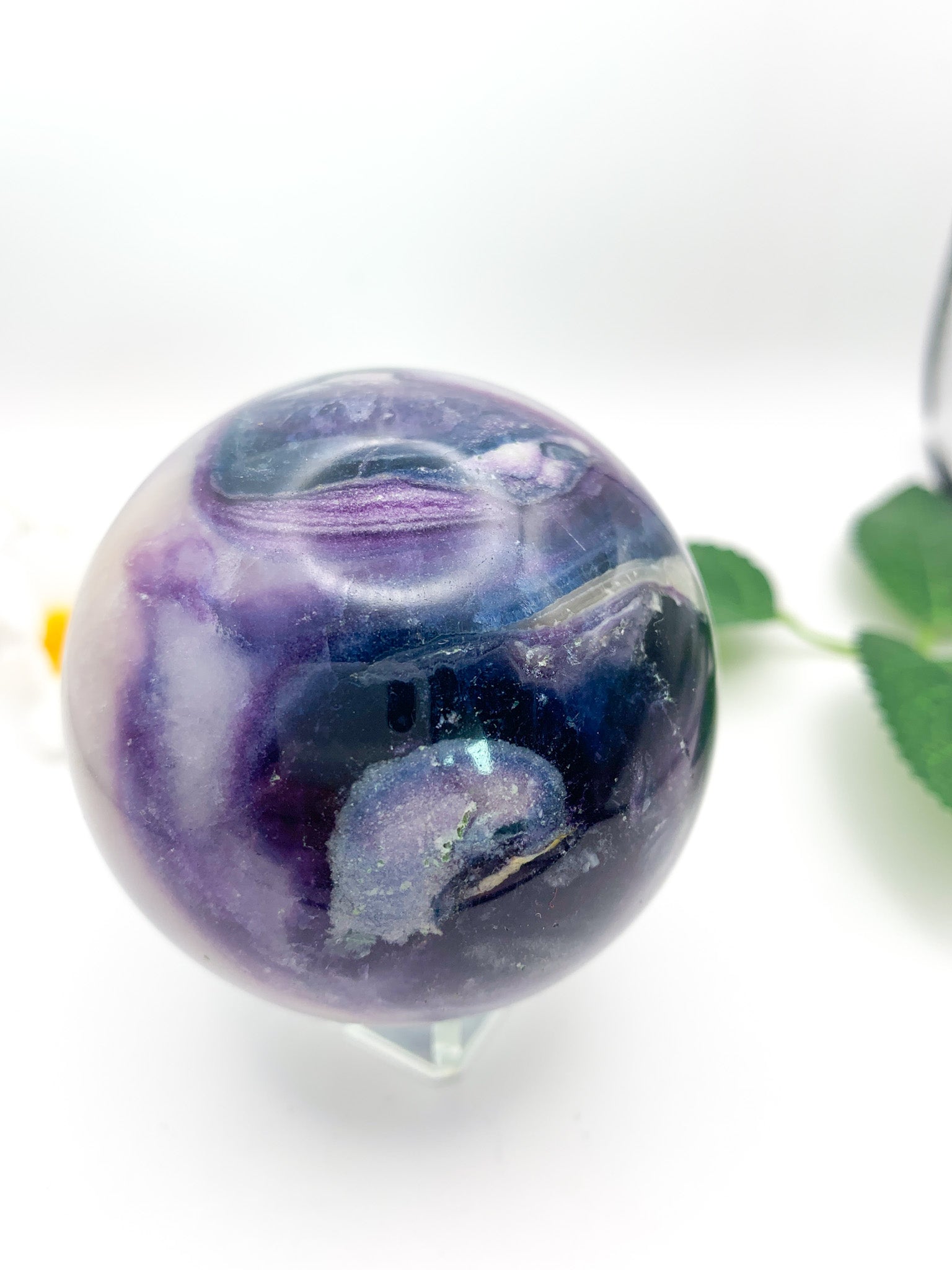 Silky Fluorite Sphere (Opalized) - Crystal Love Treasures