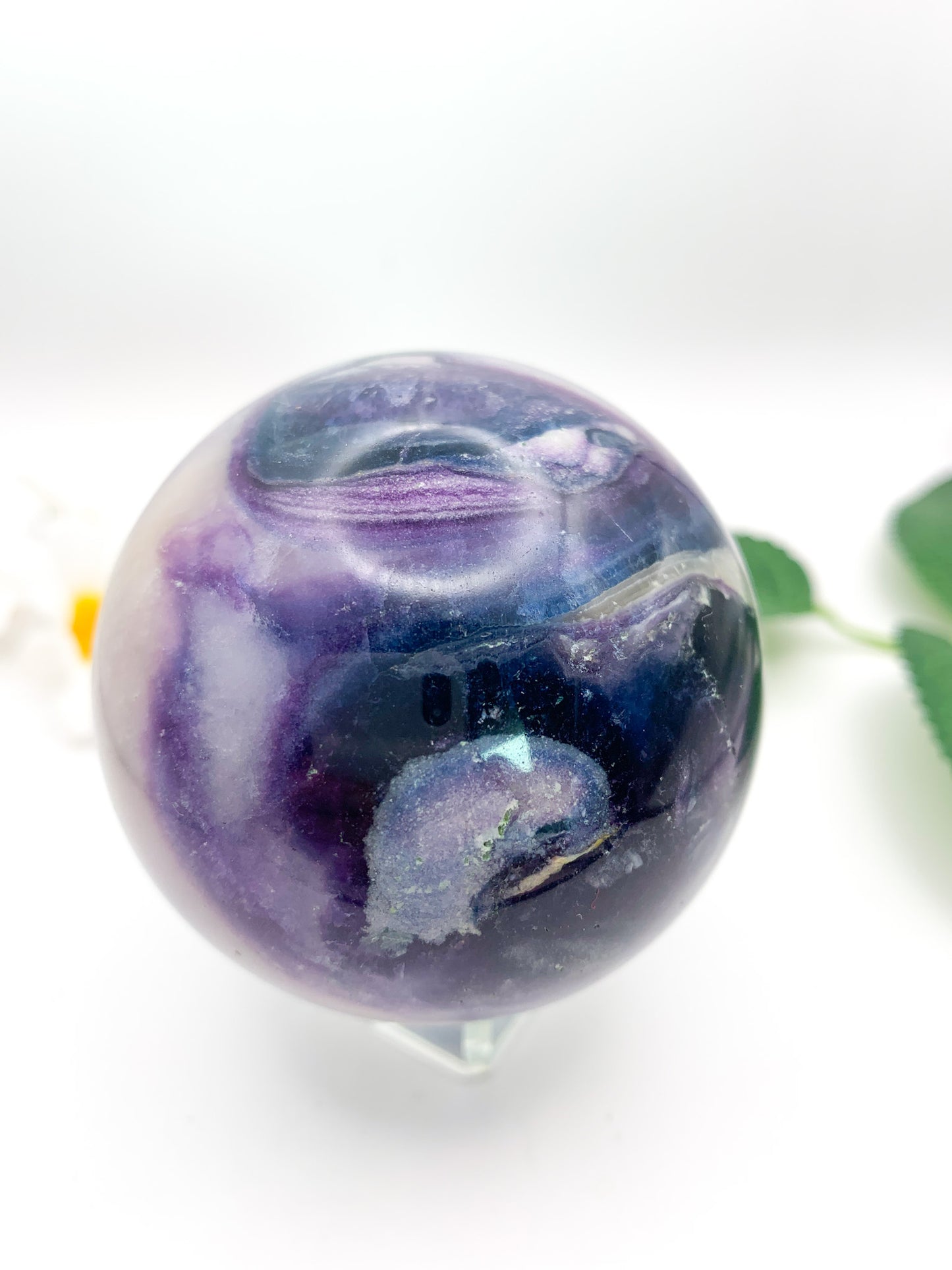 Silky Fluorite Sphere (Opalized) - Crystal Love Treasures