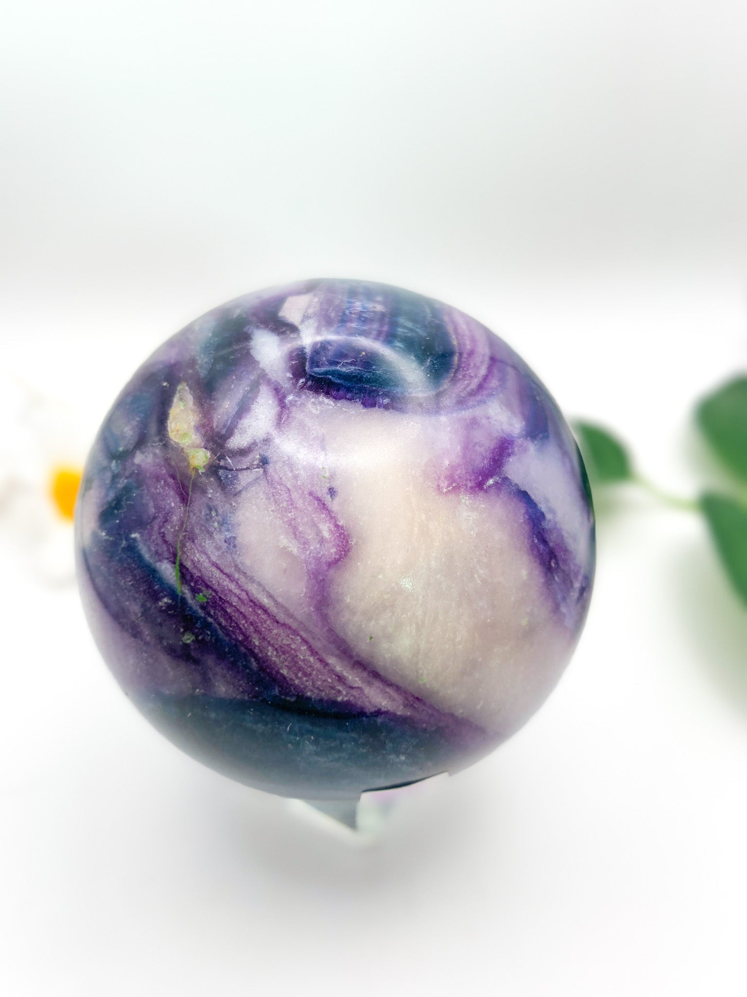 Silky Fluorite Sphere (Opalized) - Crystal Love Treasures