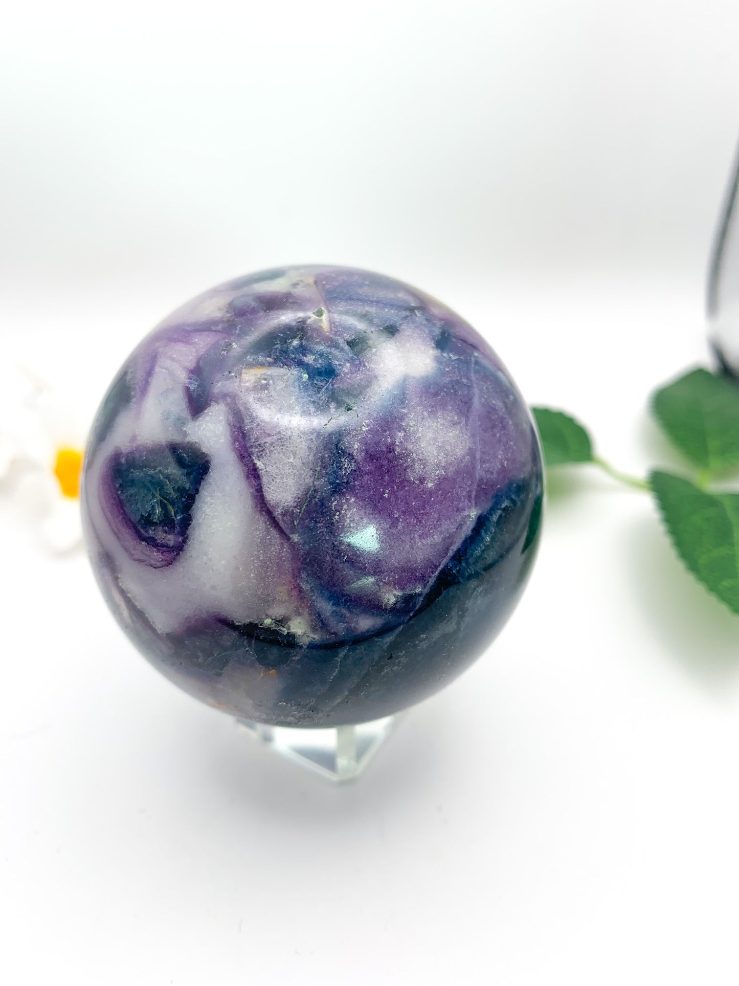 Silky Fluorite Sphere (Opalized) - Crystal Love Treasures