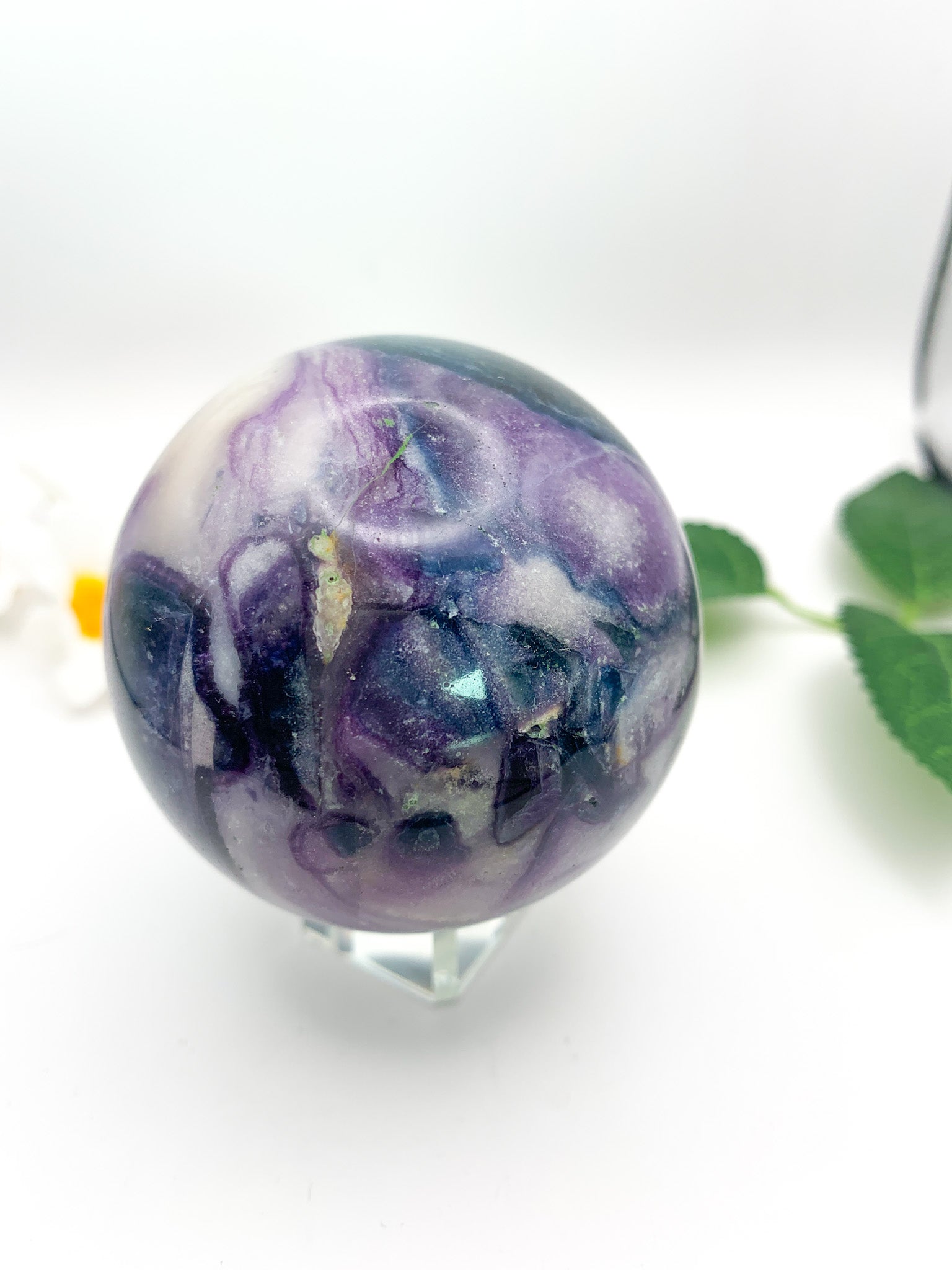 Silky Fluorite Sphere (Opalized) - Crystal Love Treasures