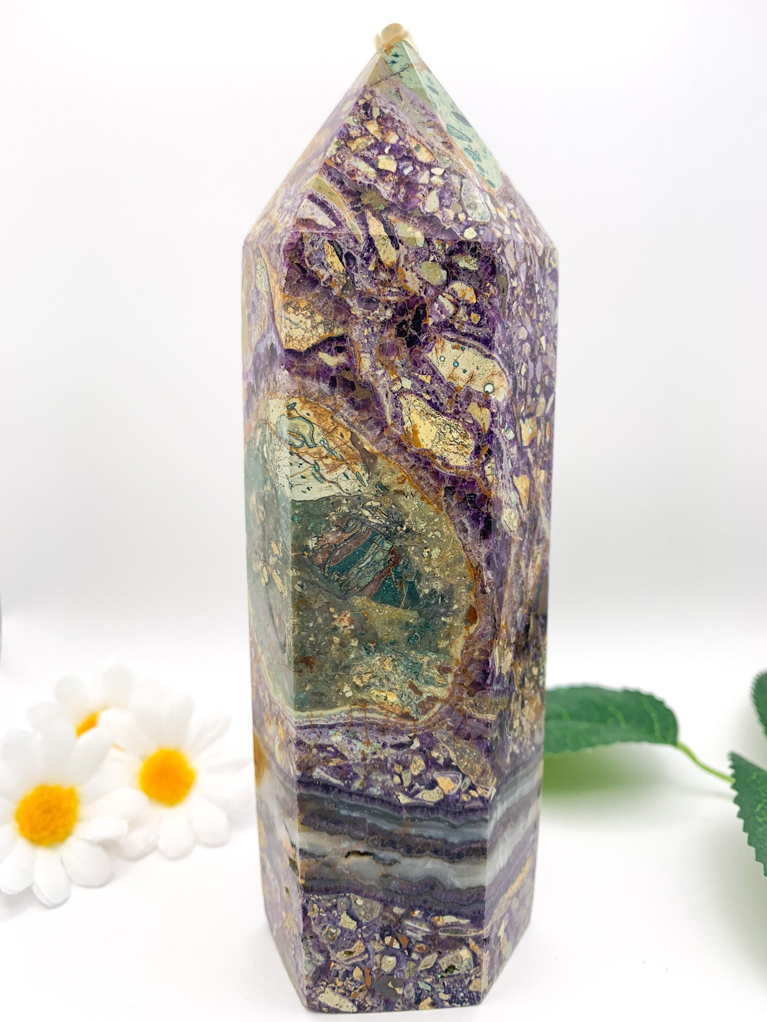 "Iced Tea" Fluorite Tower - Crystal Love Treasures