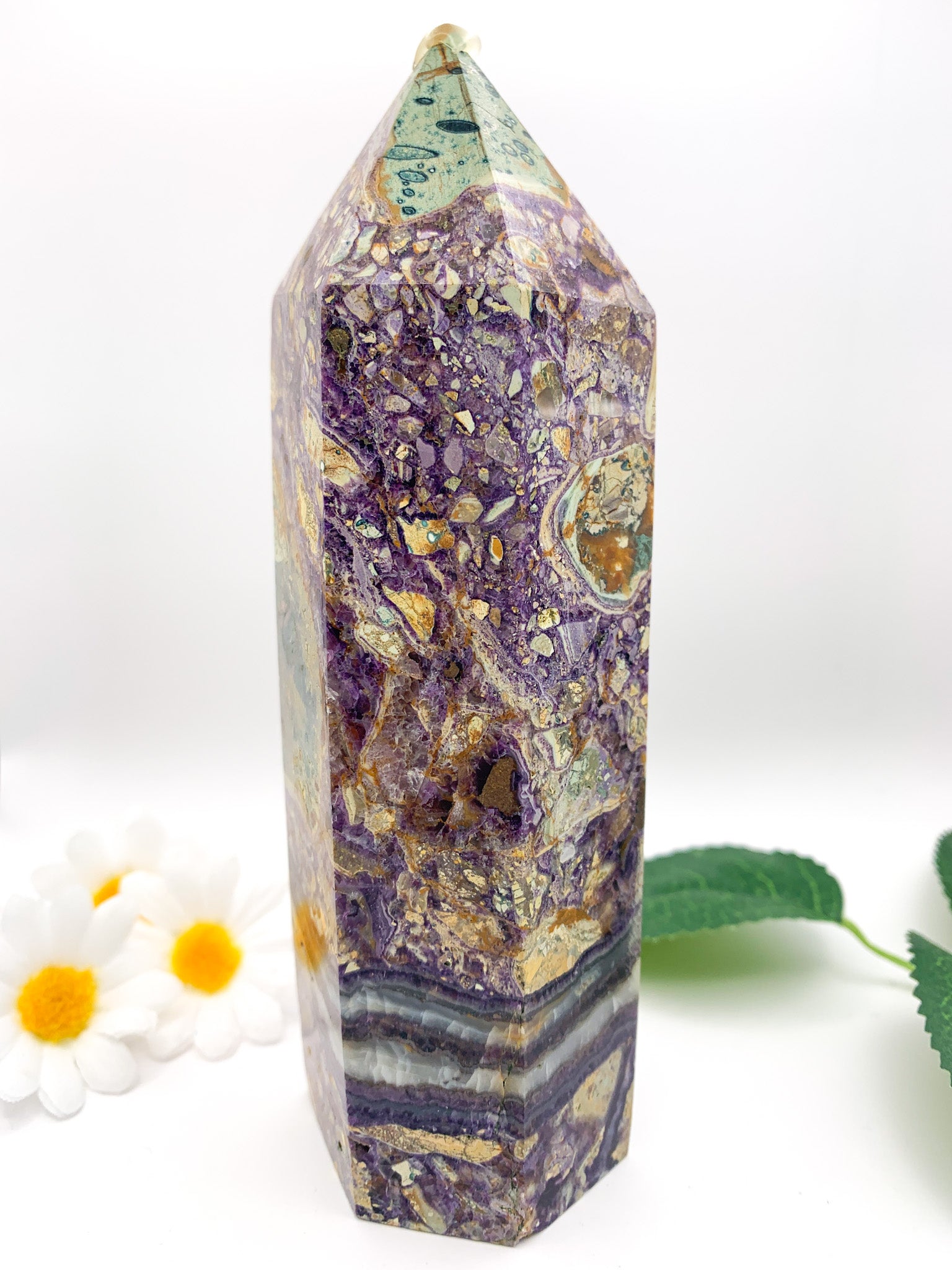 "Iced Tea" Fluorite Tower - Crystal Love Treasures