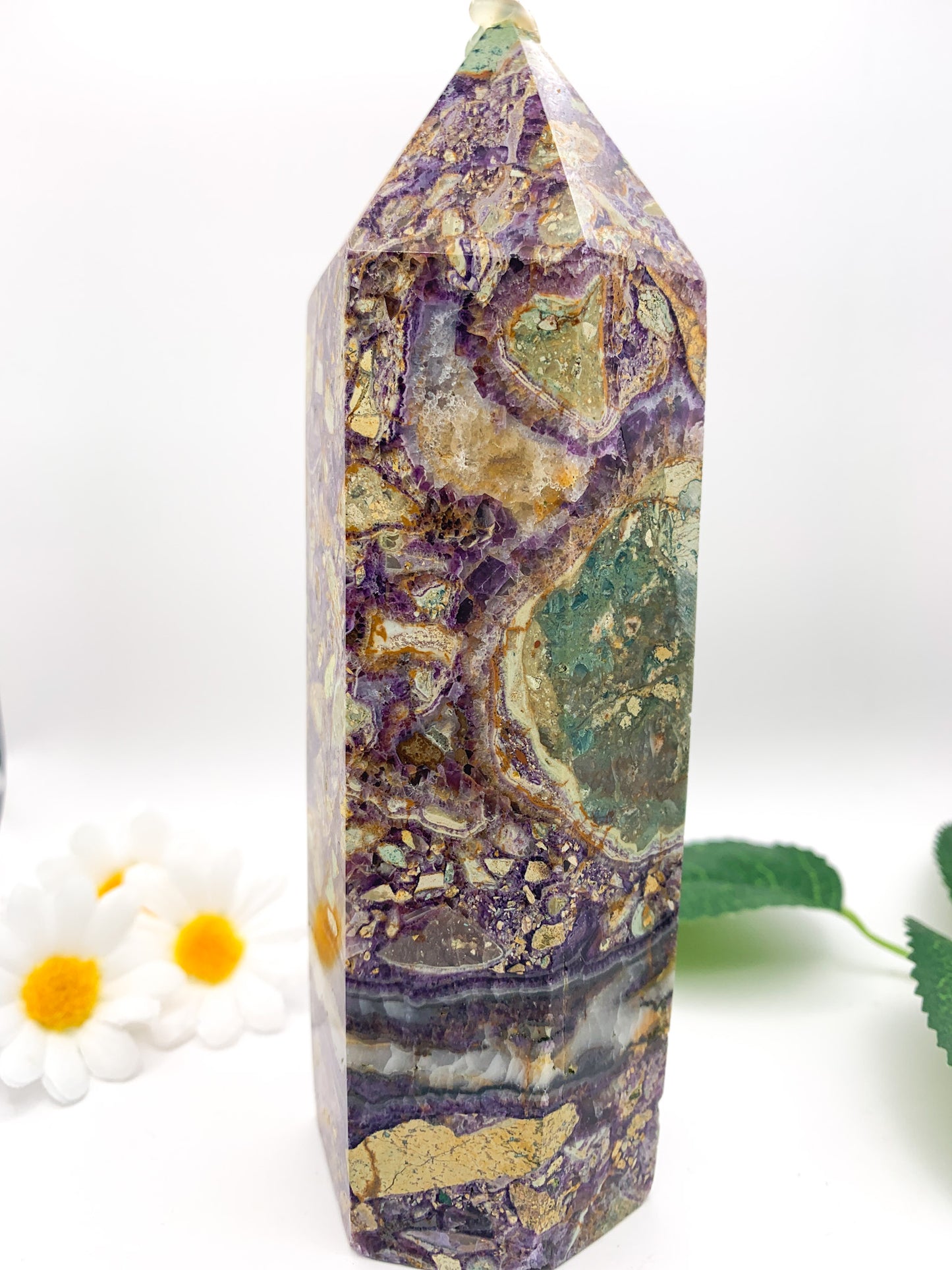 "Iced Tea" Fluorite Tower - Crystal Love Treasures