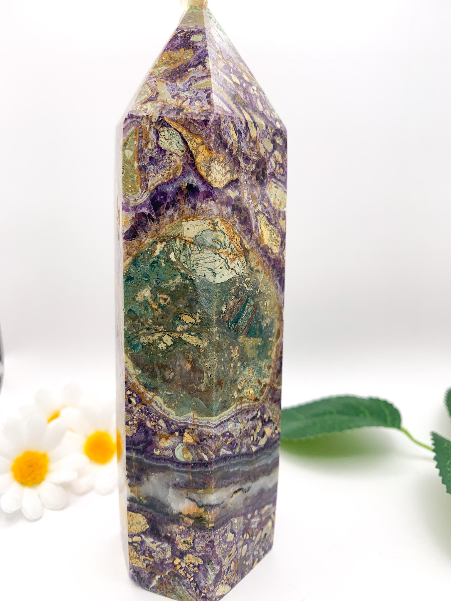 "Iced Tea" Fluorite Tower - Crystal Love Treasures