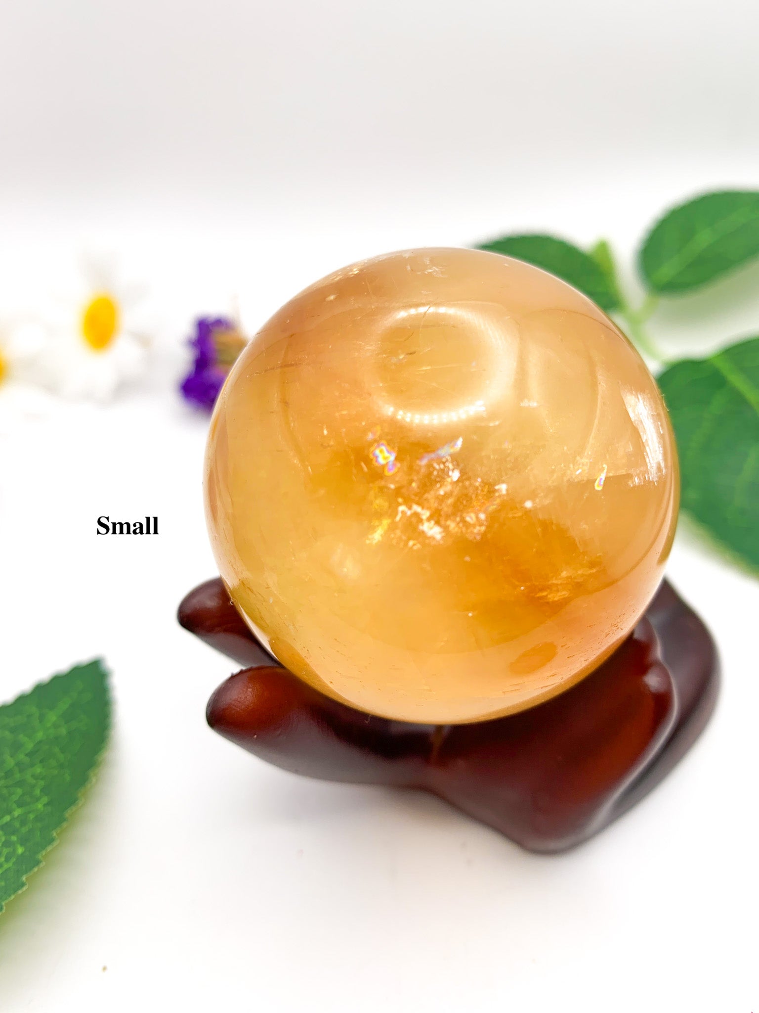 honey calcite sphere