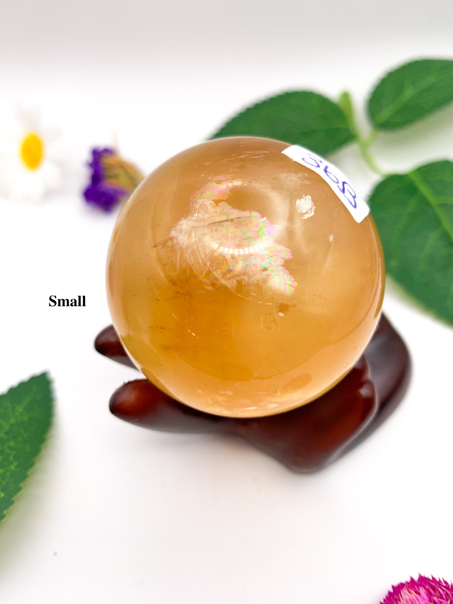 honey calcite sphere