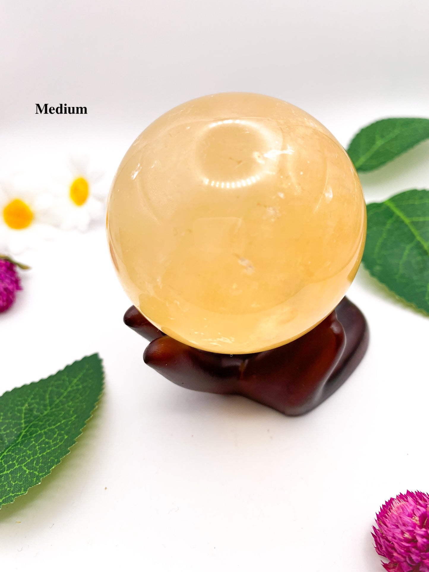 honey calcite sphere