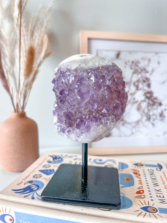 Amethyst Geode on Stand - Crystal Love Treasures