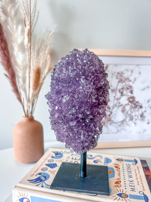 Amethyst Geode on Stand - Crystal Love Treasures