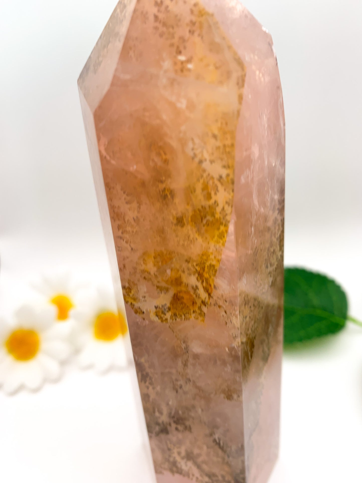 Dendritic Rose Quartz Tower (Collector's Piece) - Crystal Love Treasures