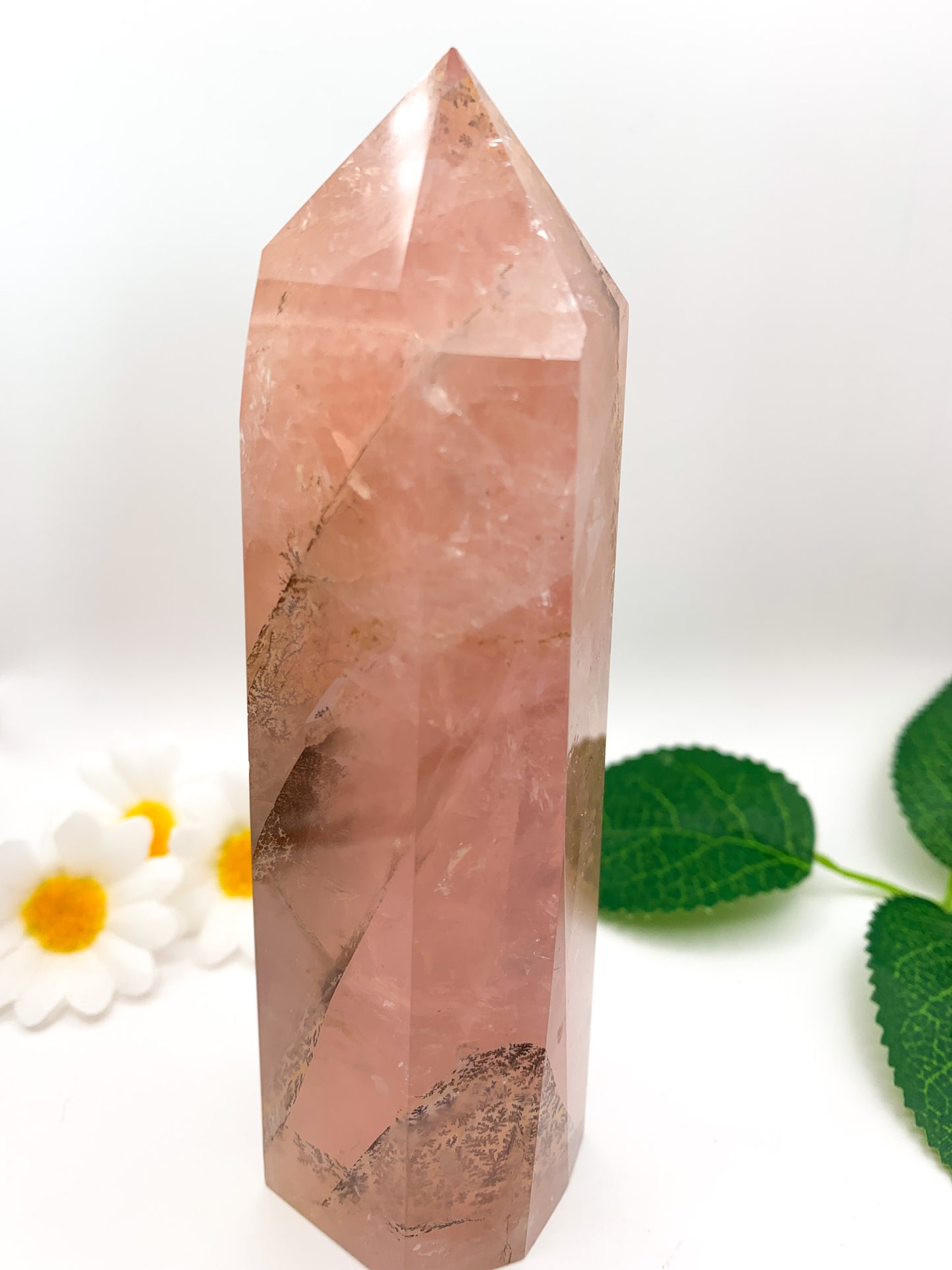 Dendritic Rose Quartz Tower (Collector's Piece) - Crystal Love Treasures