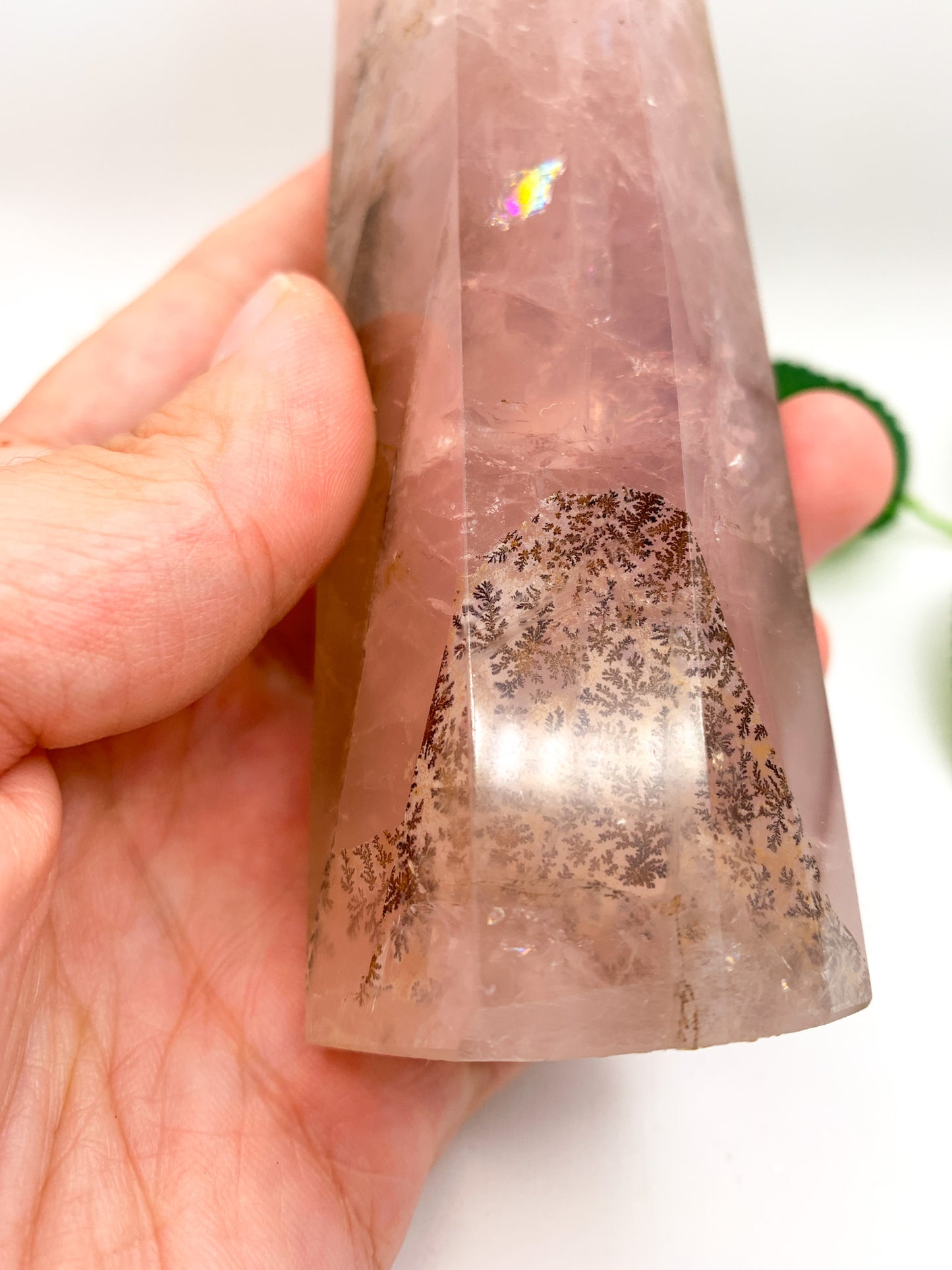 Dendritic Rose Quartz Tower (Collector's Piece) - Crystal Love Treasures