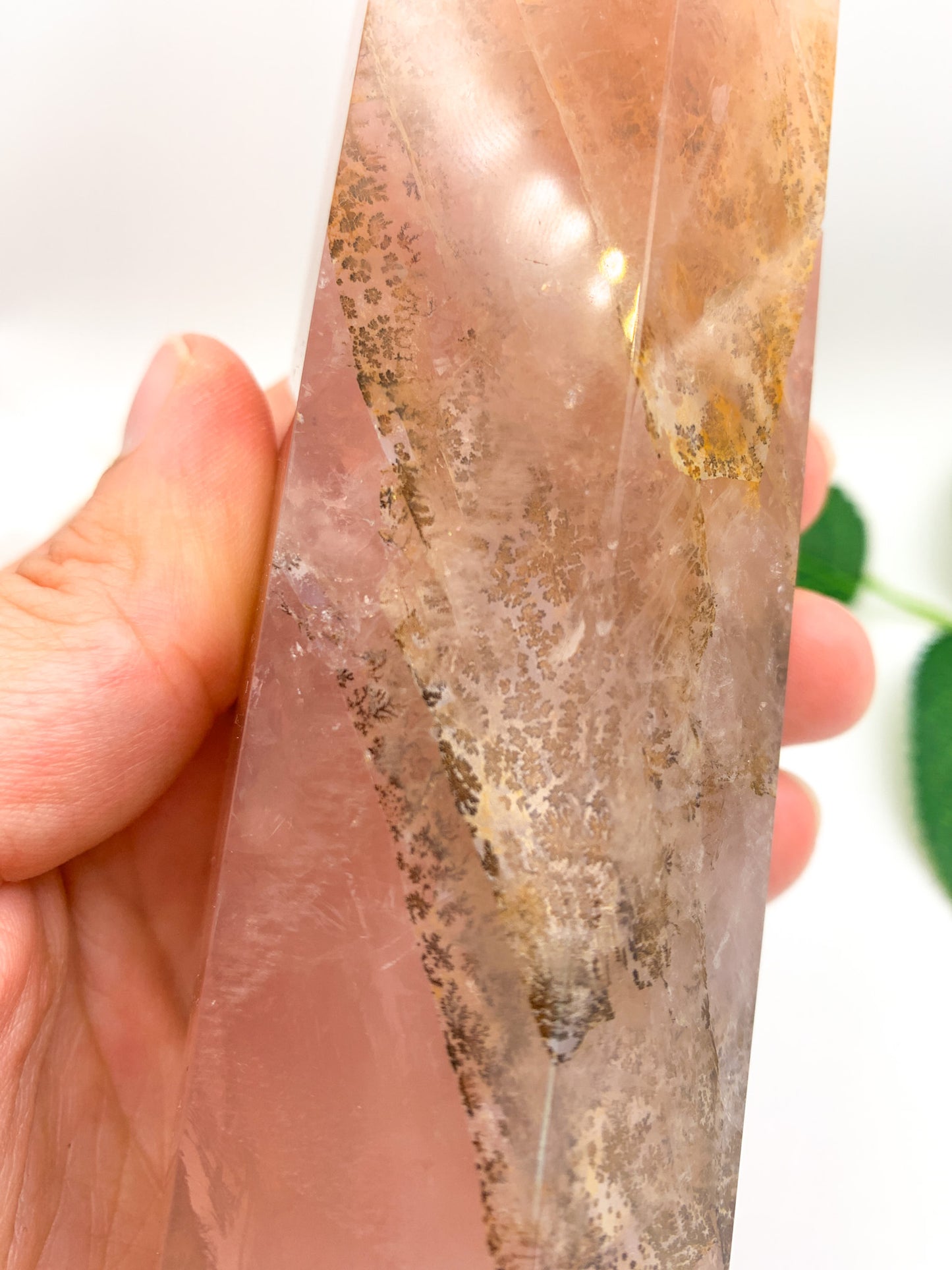 Dendritic Rose Quartz Tower (Collector's Piece) - Crystal Love Treasures