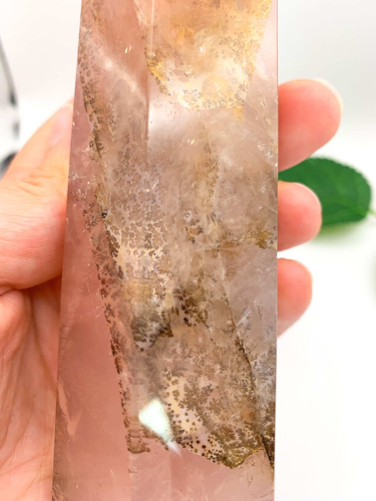 Dendritic Rose Quartz Tower (Collector's Piece) - Crystal Love Treasures