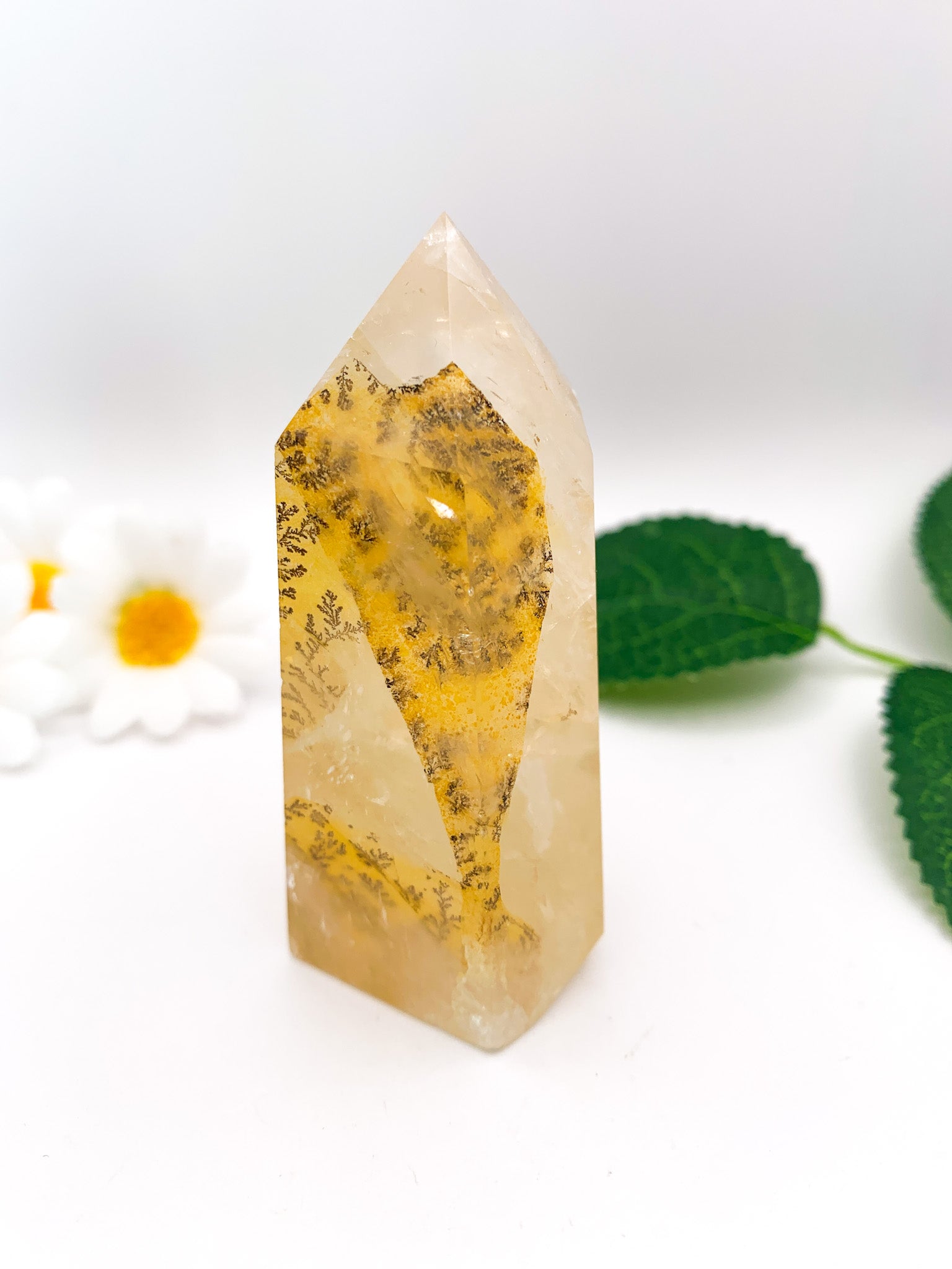 Dendritic Golden Healer Quartz Tower (Collector's Piece) - Crystal Love Treasures