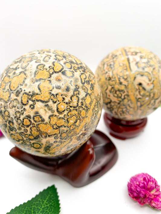 Leopardskin Jasper Sphere - Crystal Love Treasures