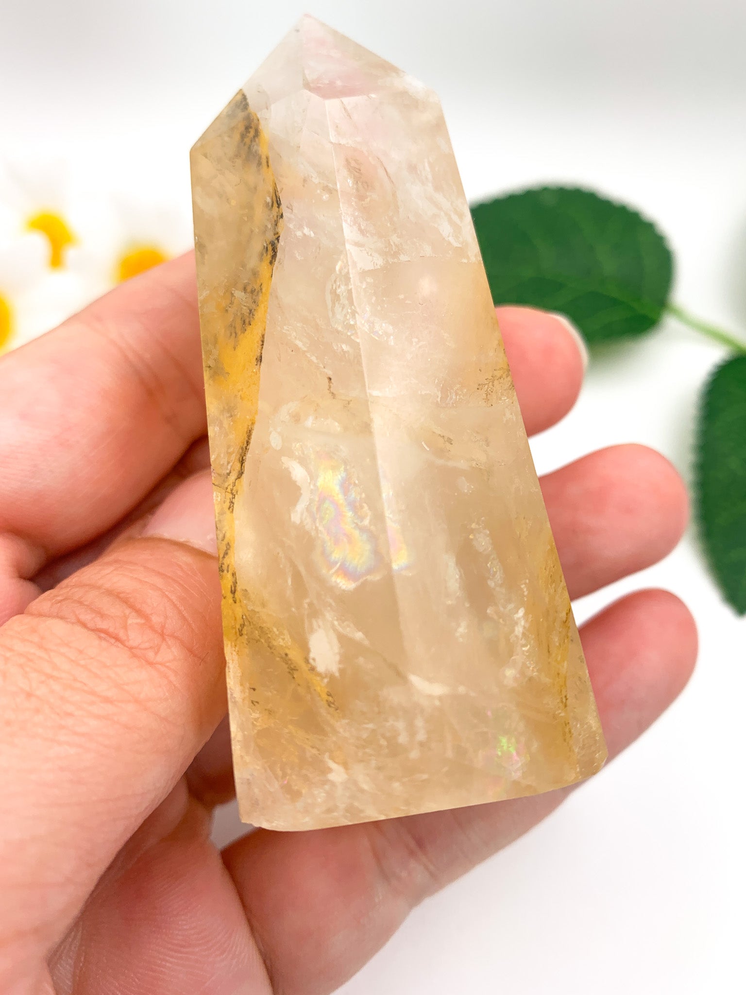 Dendritic Golden Healer Quartz Tower (Collector's Piece) - Crystal Love Treasures