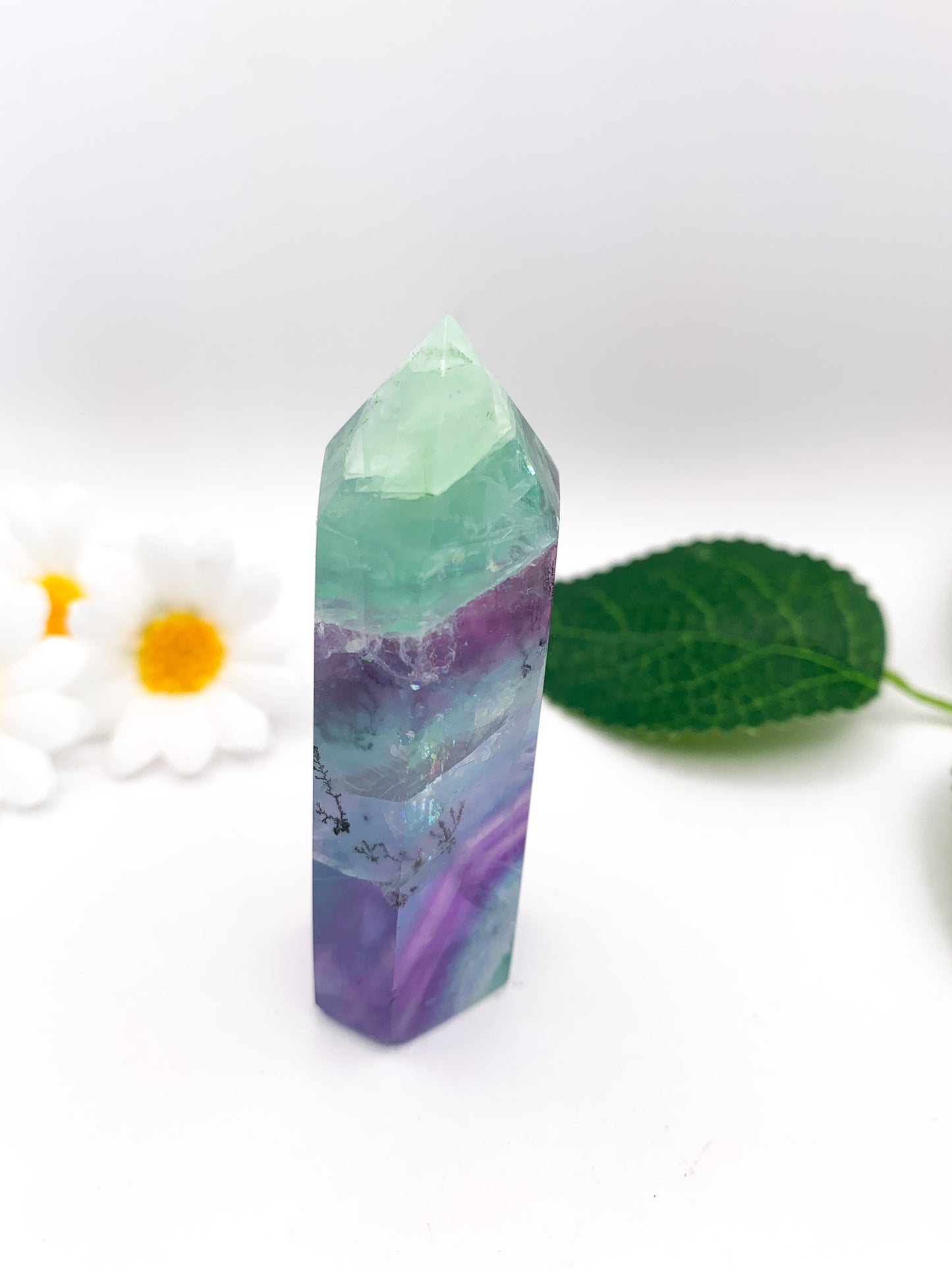 Dendritic Rainbow Fluorite Tower (Collector's Piece) - Crystal Love Treasures