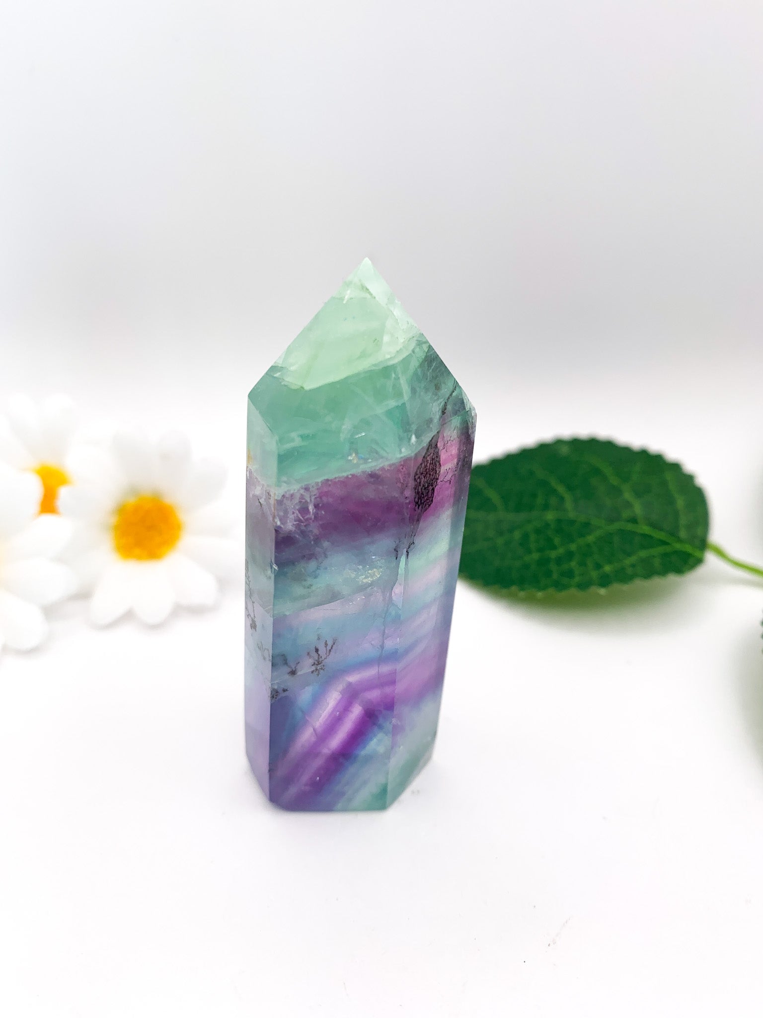 Dendritic Rainbow Fluorite Tower (Collector's Piece) - Crystal Love Treasures