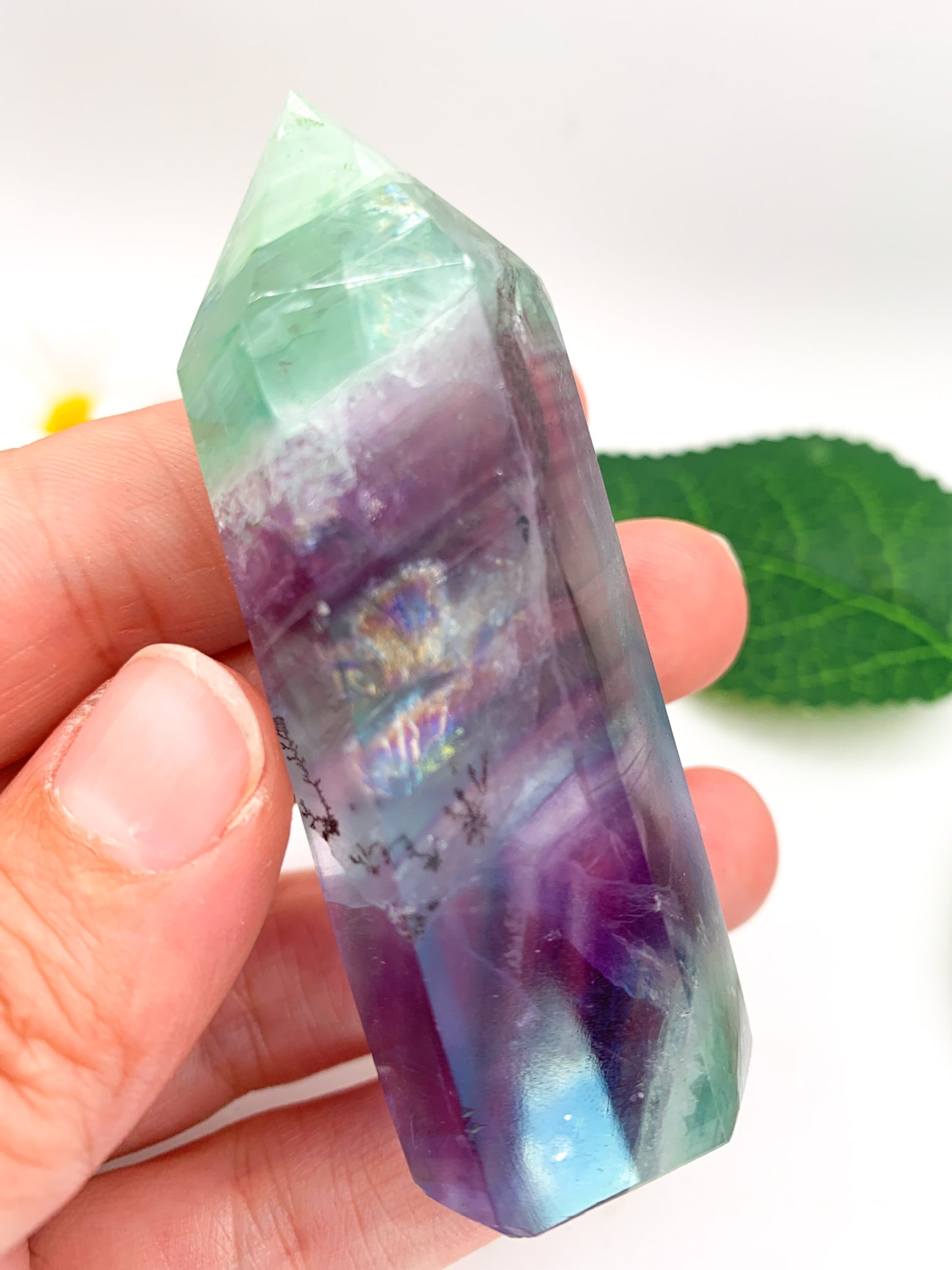 Dendritic Rainbow Fluorite Tower (Collector's Piece) - Crystal Love Treasures