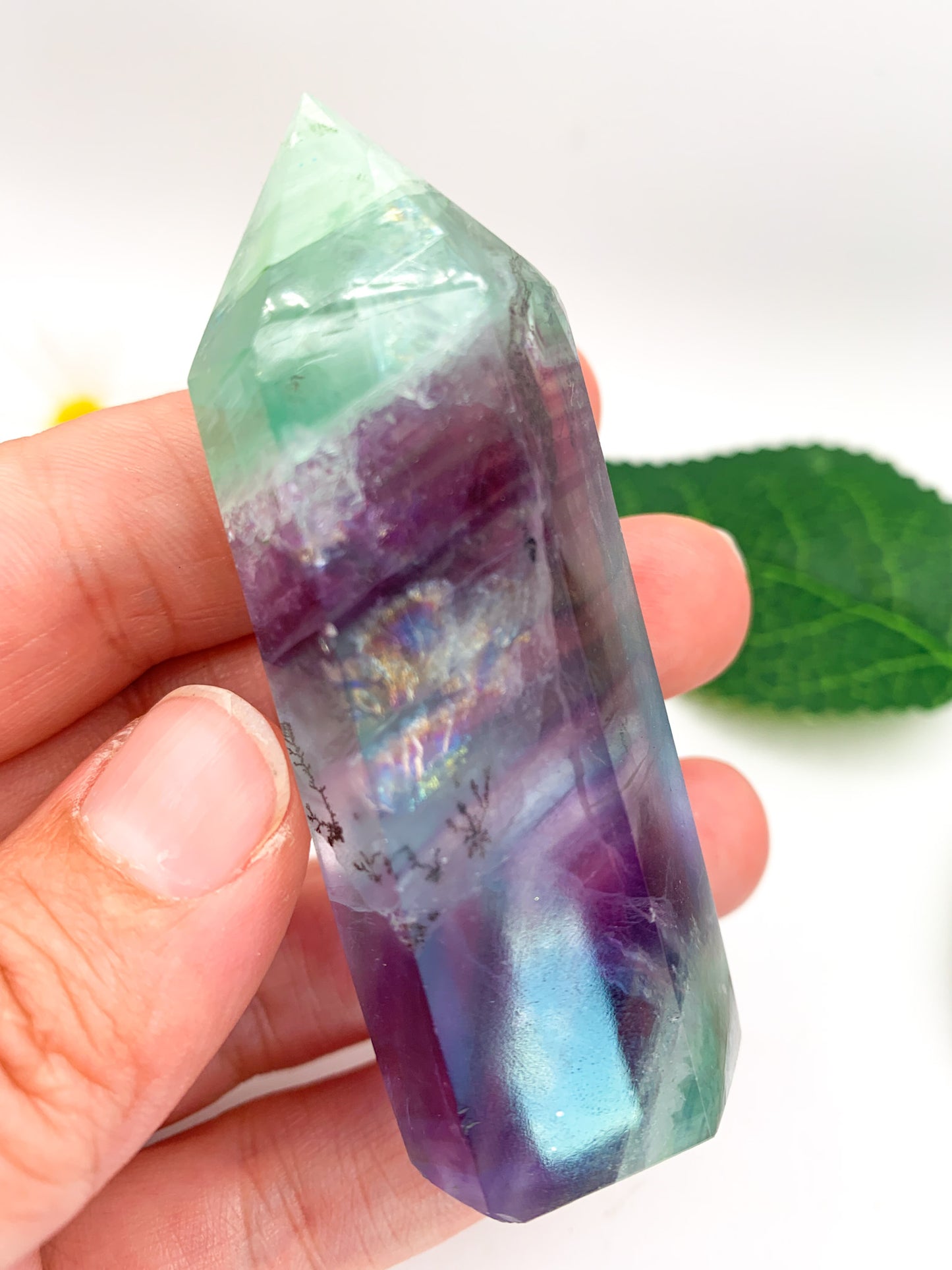 Dendritic Rainbow Fluorite Tower (Collector's Piece) - Crystal Love Treasures