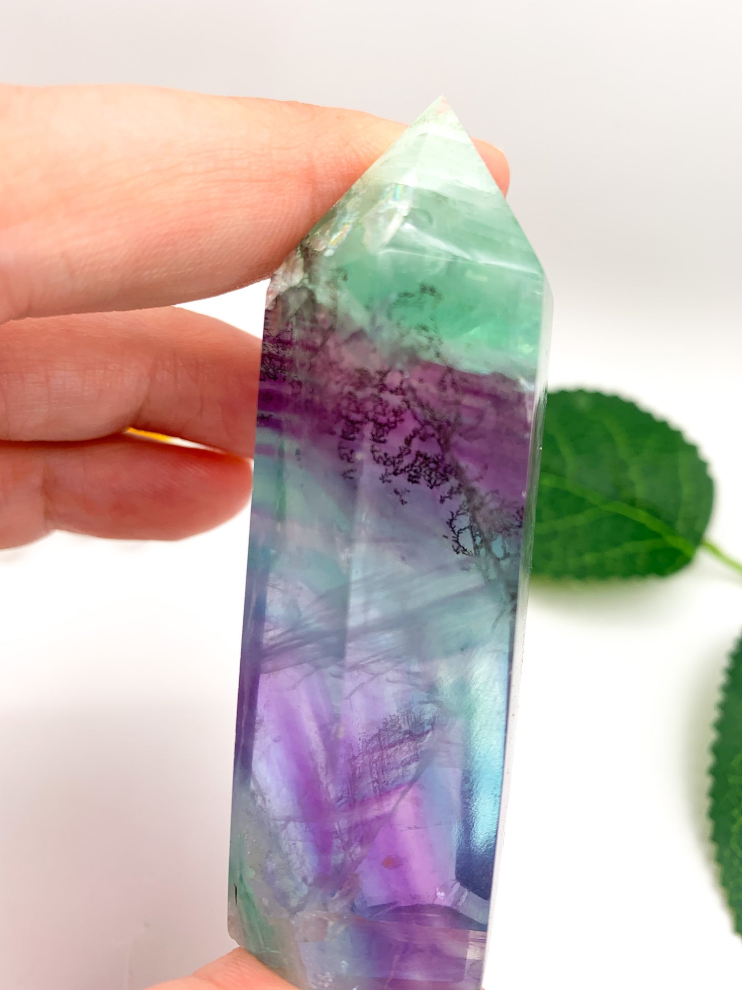 Dendritic Rainbow Fluorite Tower (Collector's Piece) - Crystal Love Treasures